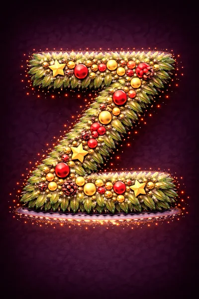 Christmas Themed Letter Z Ornament