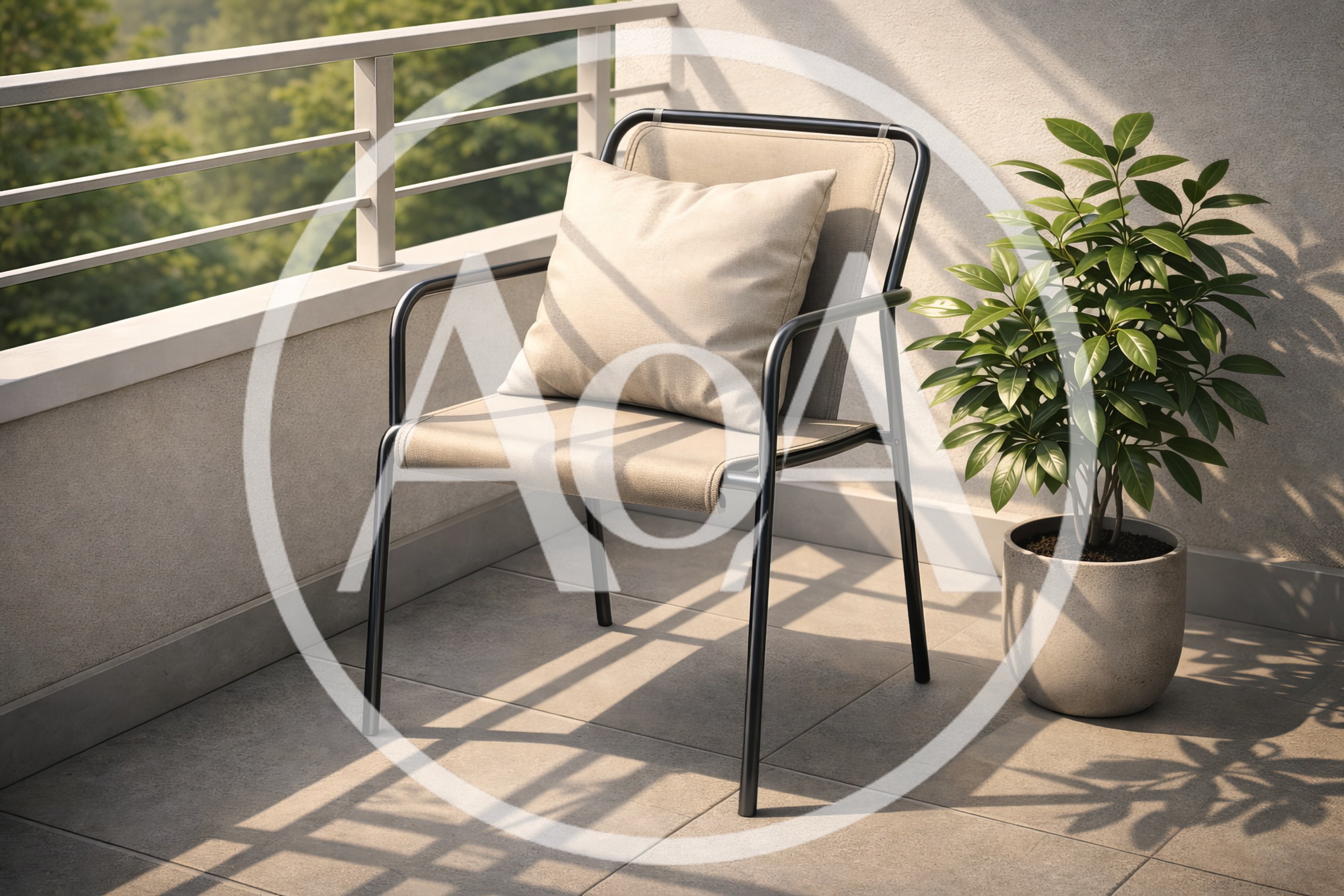Modern Balcony Chair With Potted Plant