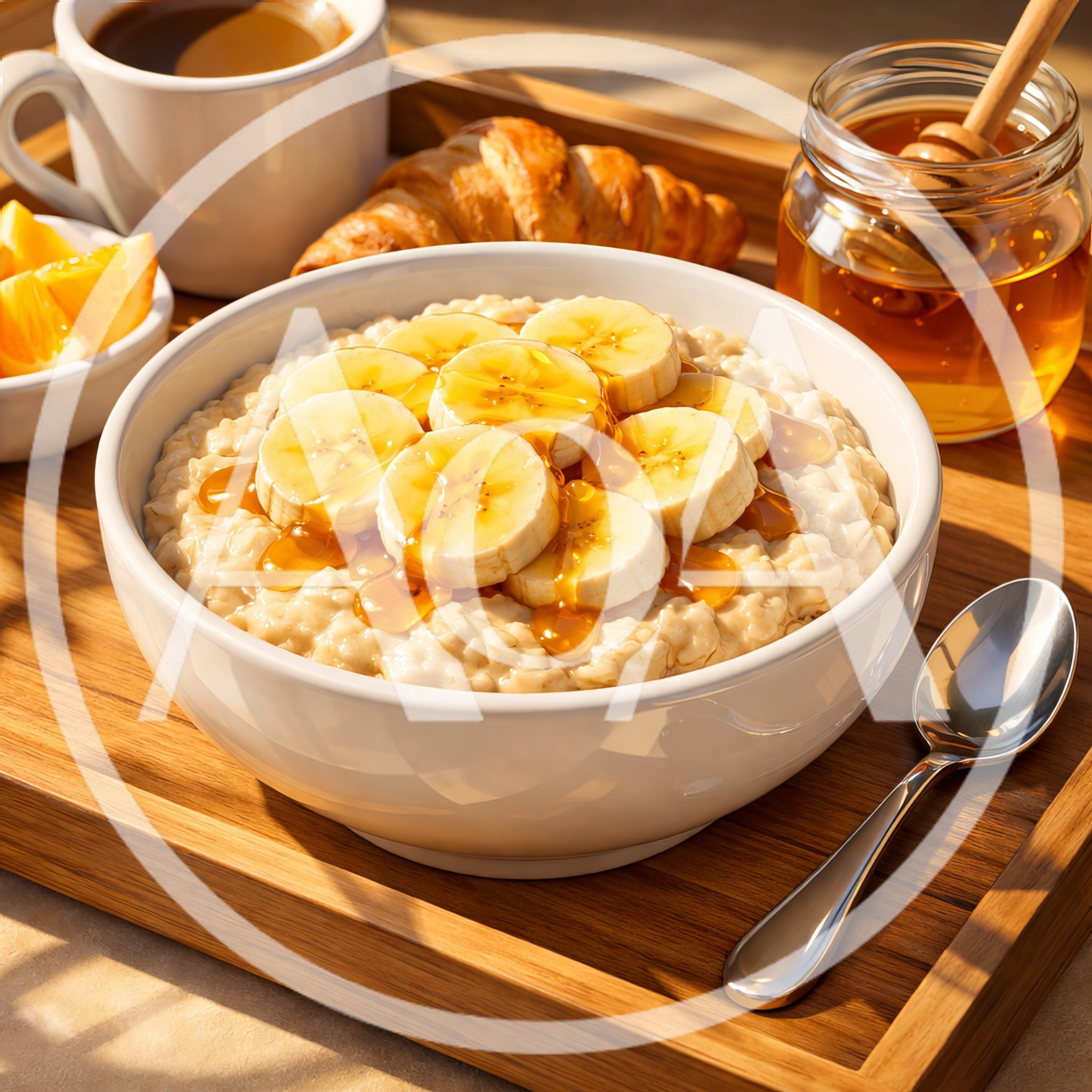 Healthy Oatmeal Breakfast Bowl With Banana And Honey