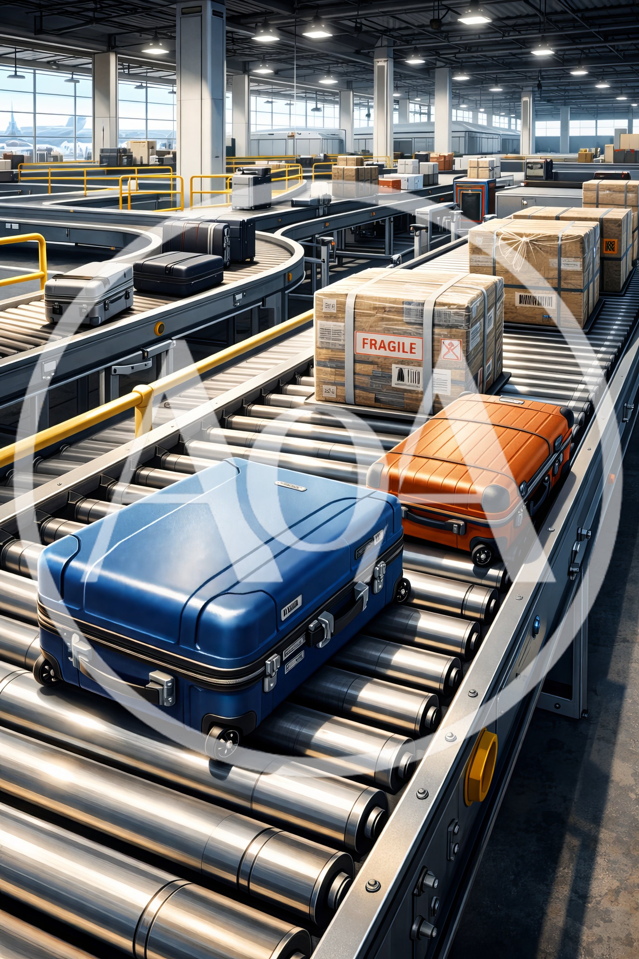 Automated Airport Baggage Handling System Conveyor Belt