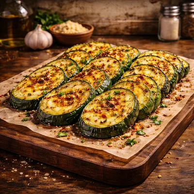 Grilled Zucchini Slices Seasoned With Herbs And Spices