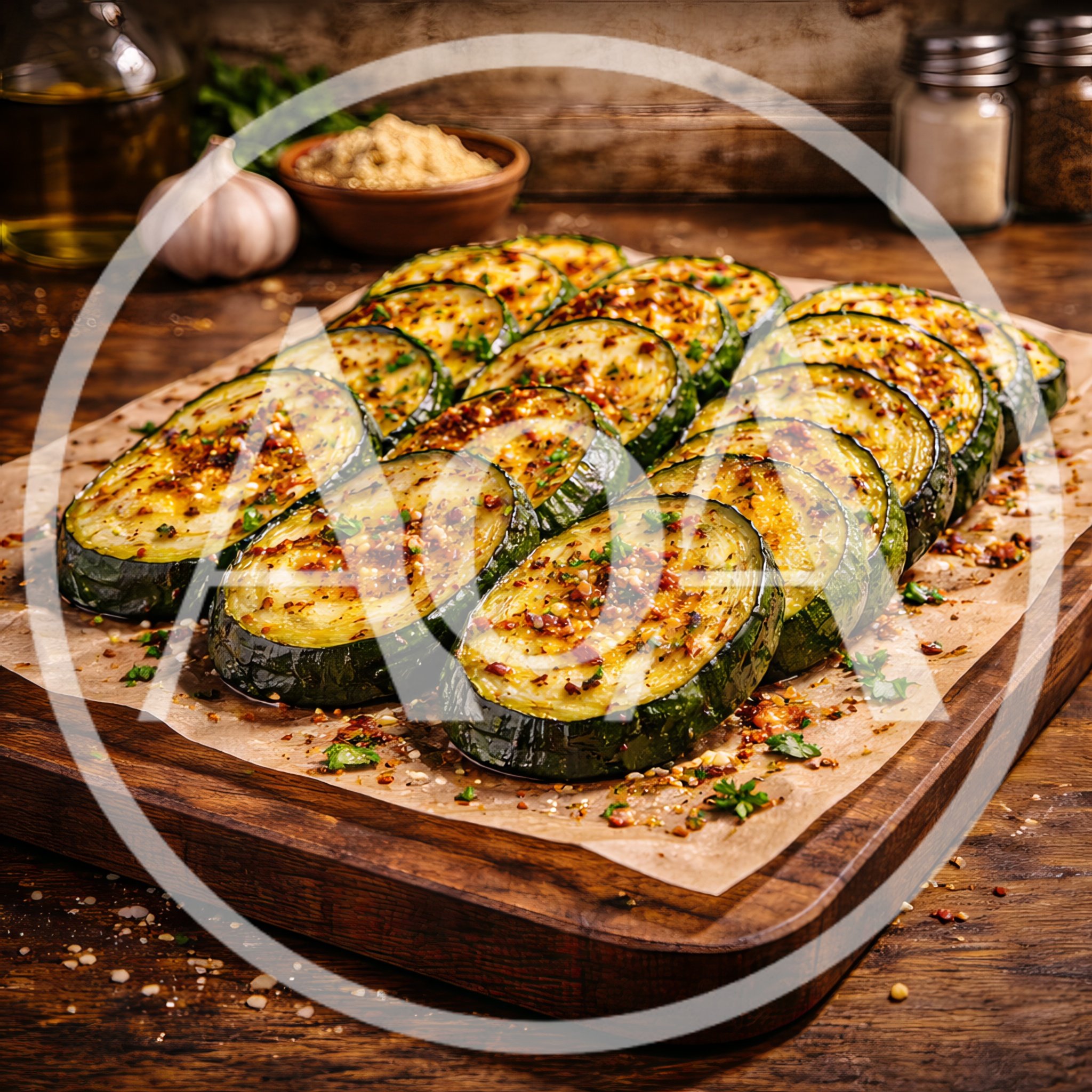 Grilled Zucchini Slices Seasoned With Herbs And Spices