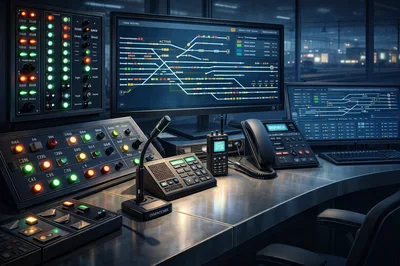 Modern Railway Dispatch Control Center Console