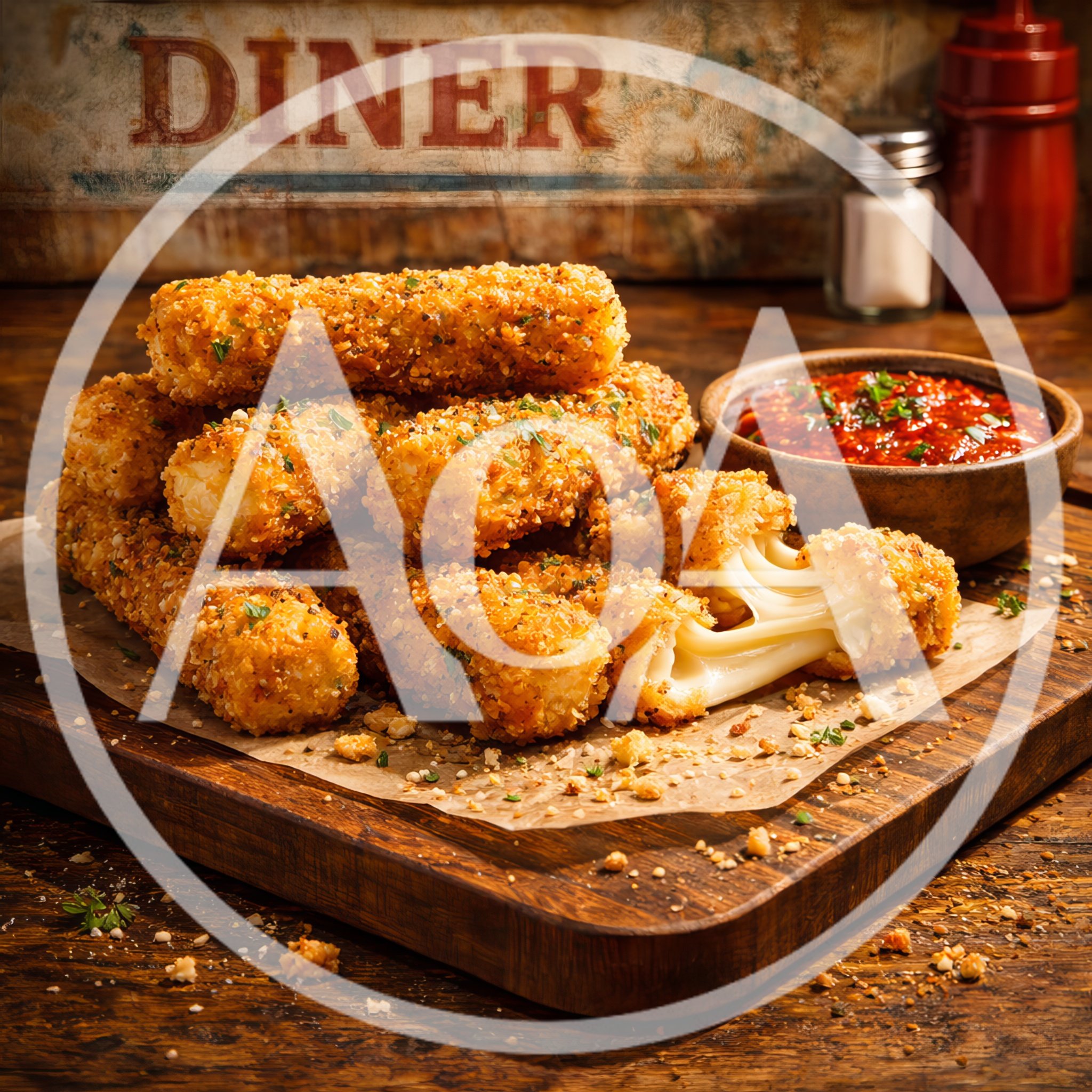 Crispy Fried Mozzarella Cheese Sticks With Marinara Sauce