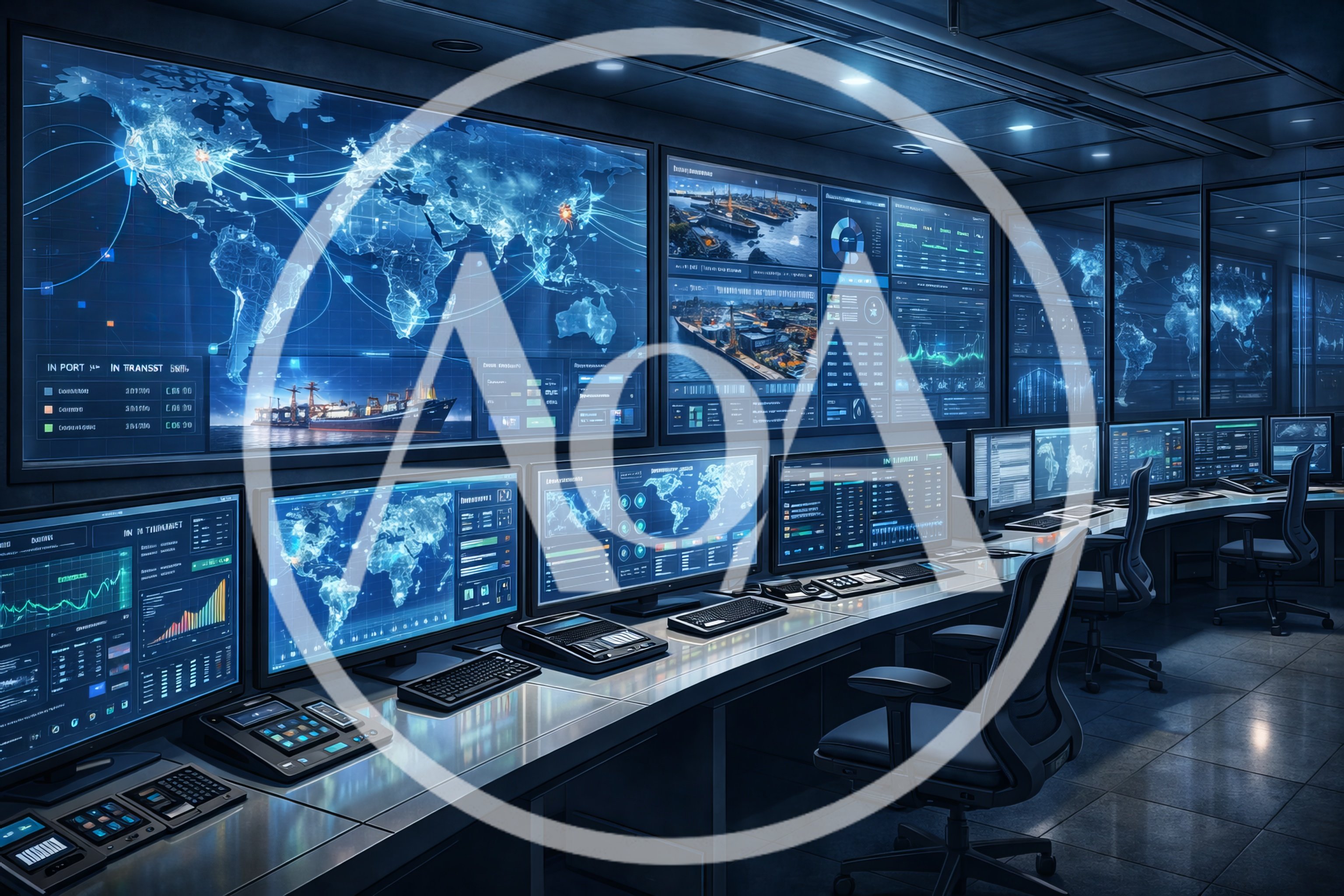 Modern Global Logistics Command Center Control Room