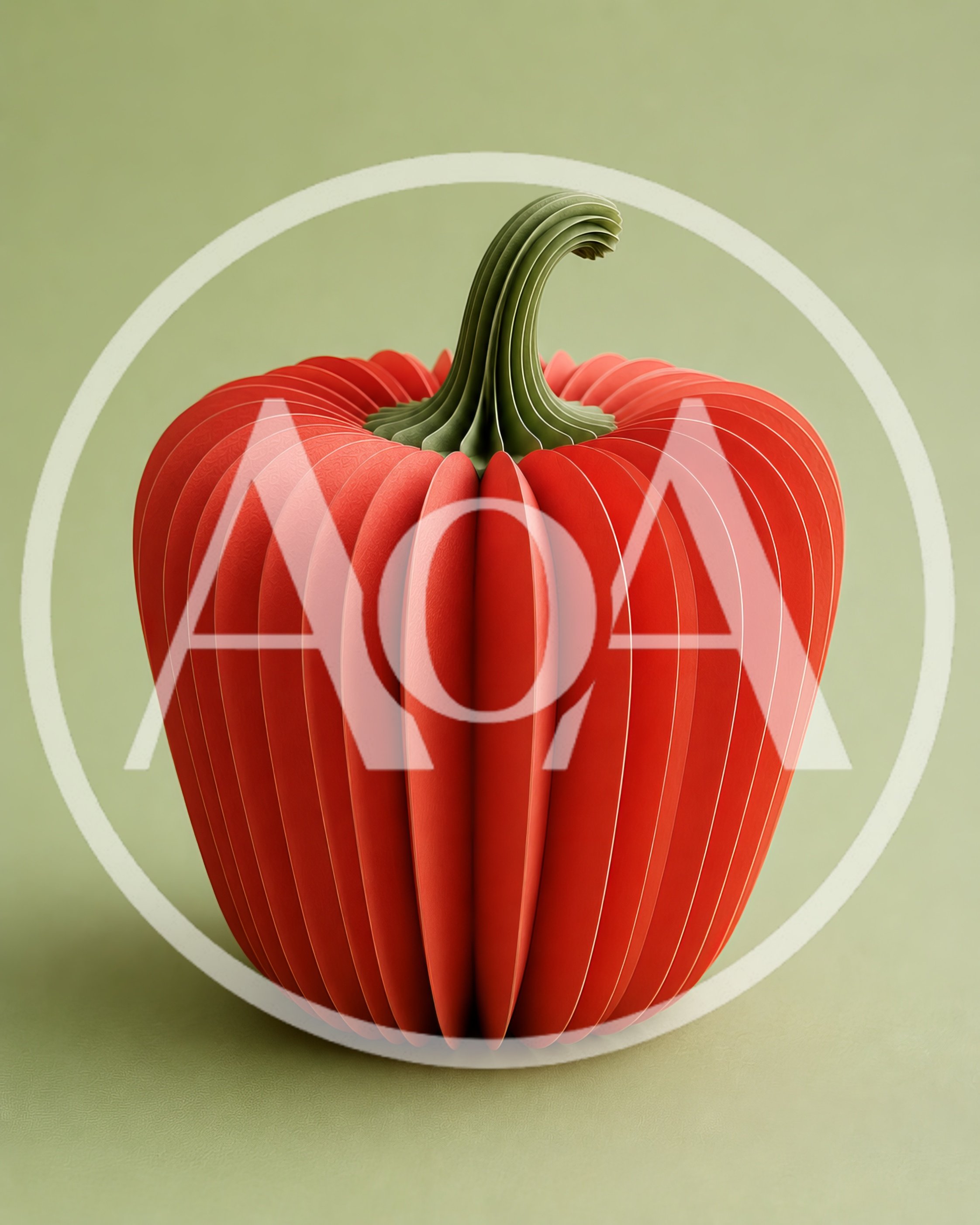 Paper Craft Red Bell Pepper Sculpture