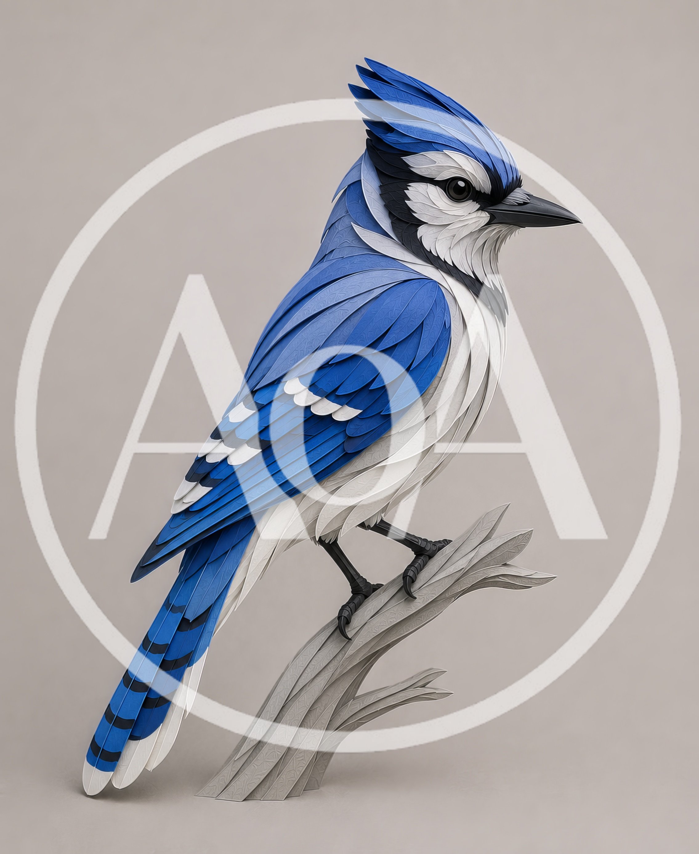 Paper Quilling Art Of A Blue Jay Bird