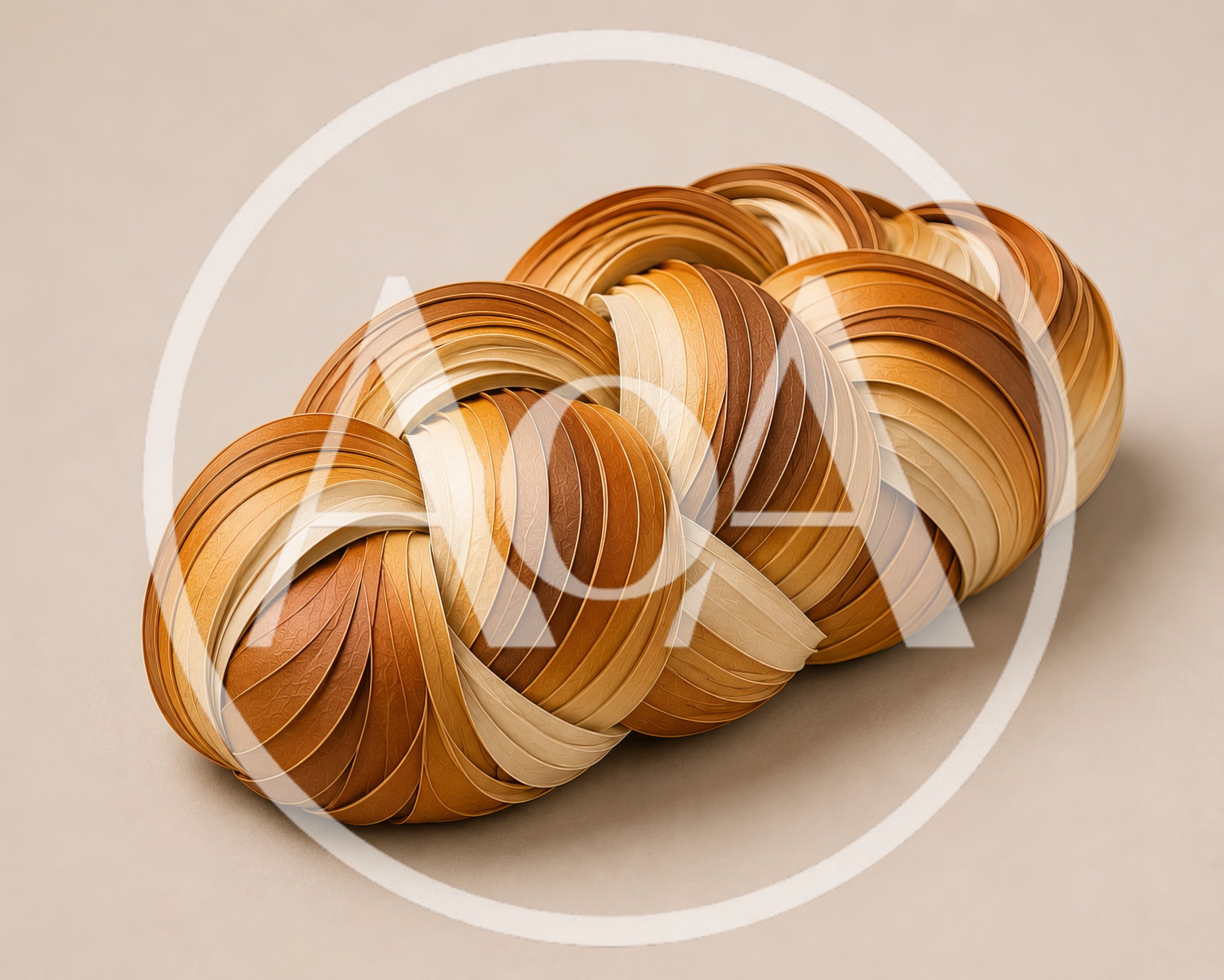 Abstract Braided Structure Made Of Layered Wood Strips