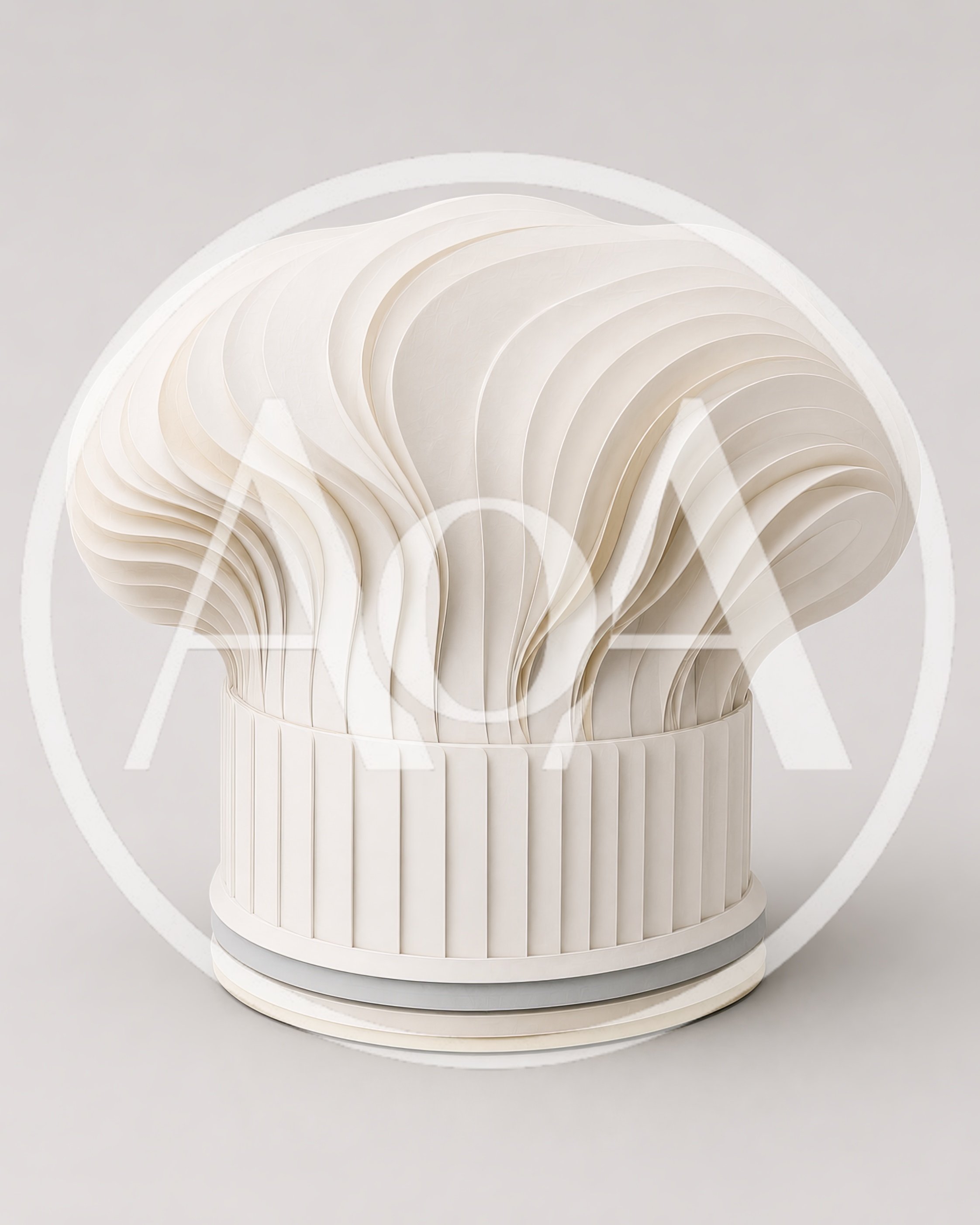 Minimalist Paper Art Chef Hat Sculpture
