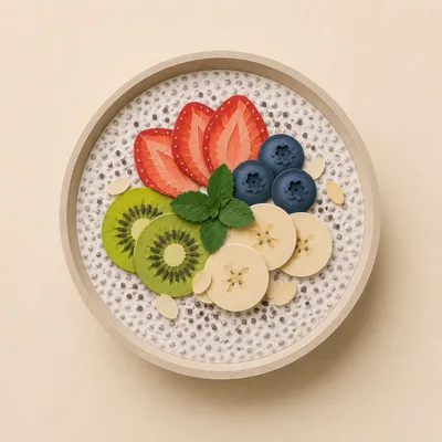 Paper Craft Fruit Bowl With Chia Pudding