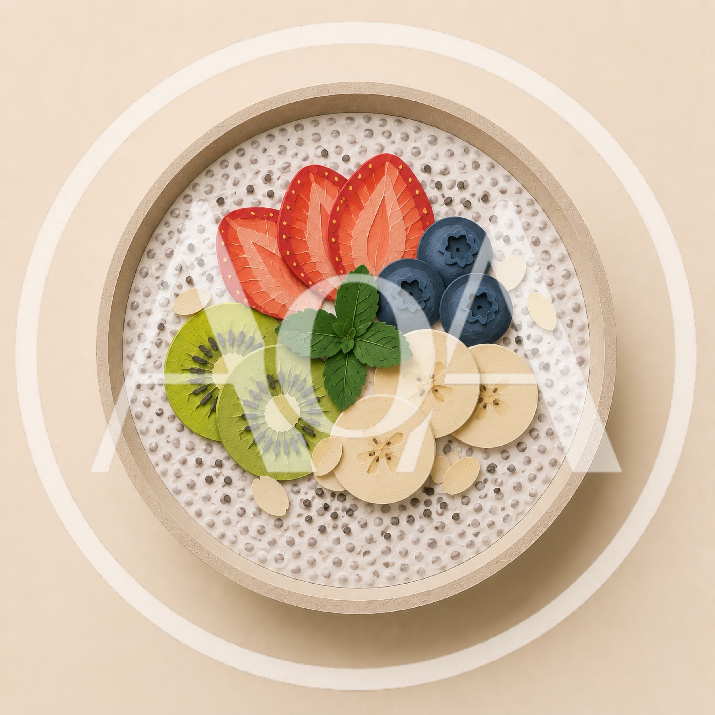 Paper Craft Fruit Bowl With Chia Pudding