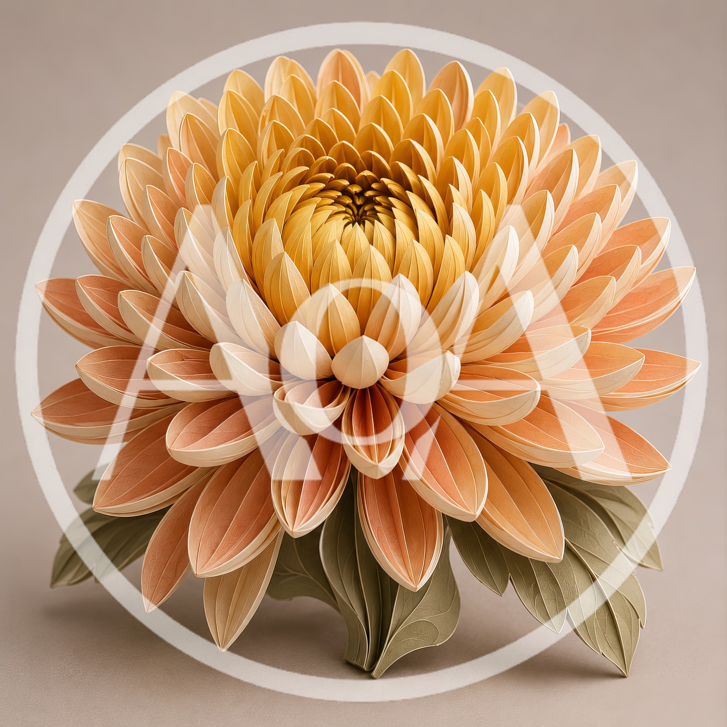 Paper Craft Chrysanthemum Flower Illustration