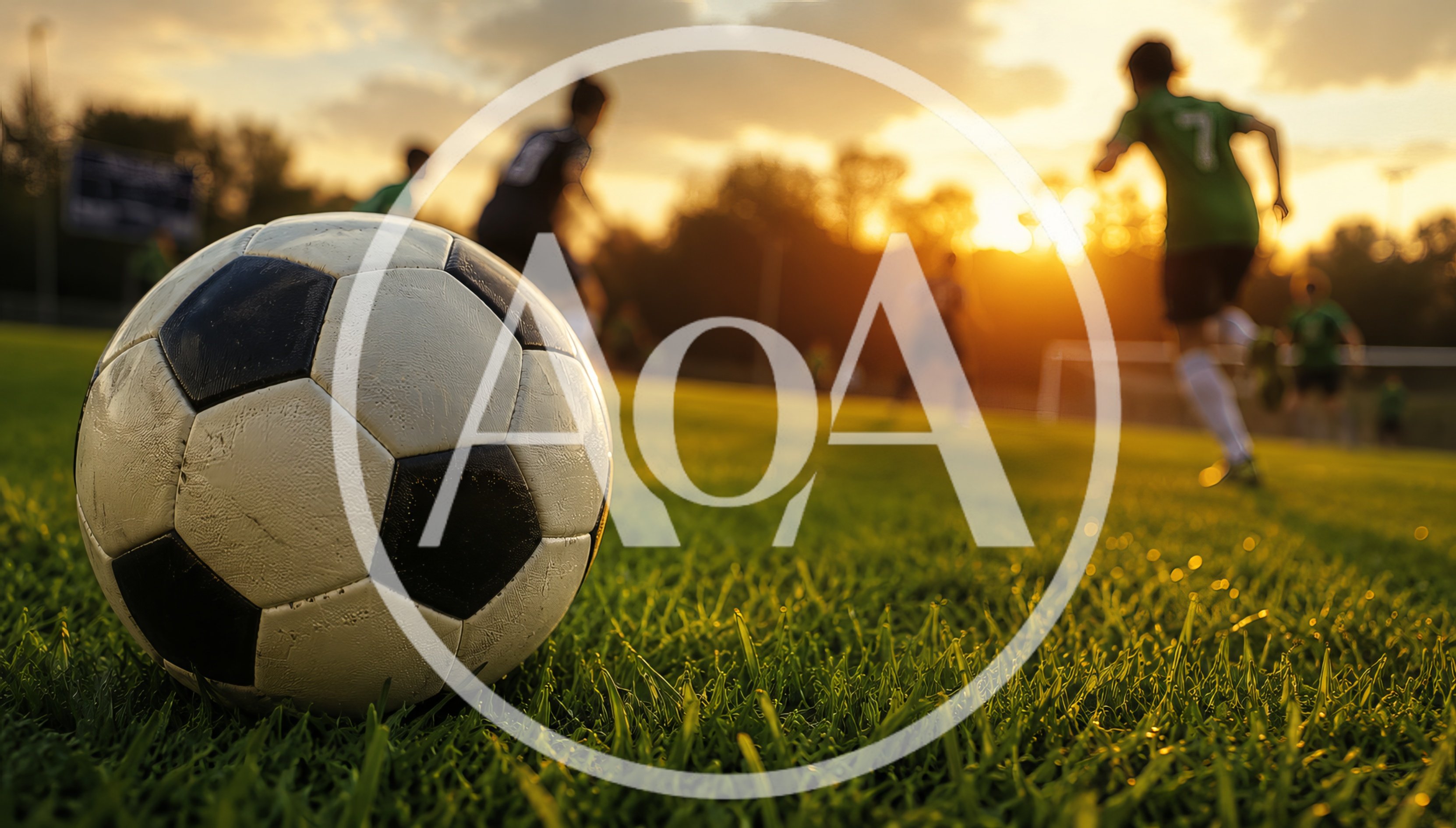 Soccer Ball Resting On Grass During Sunset Match