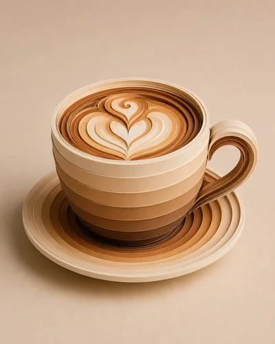 Paper Quilling Art Of A Coffee Cup
