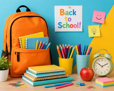 Back To School Supplies On A Desk