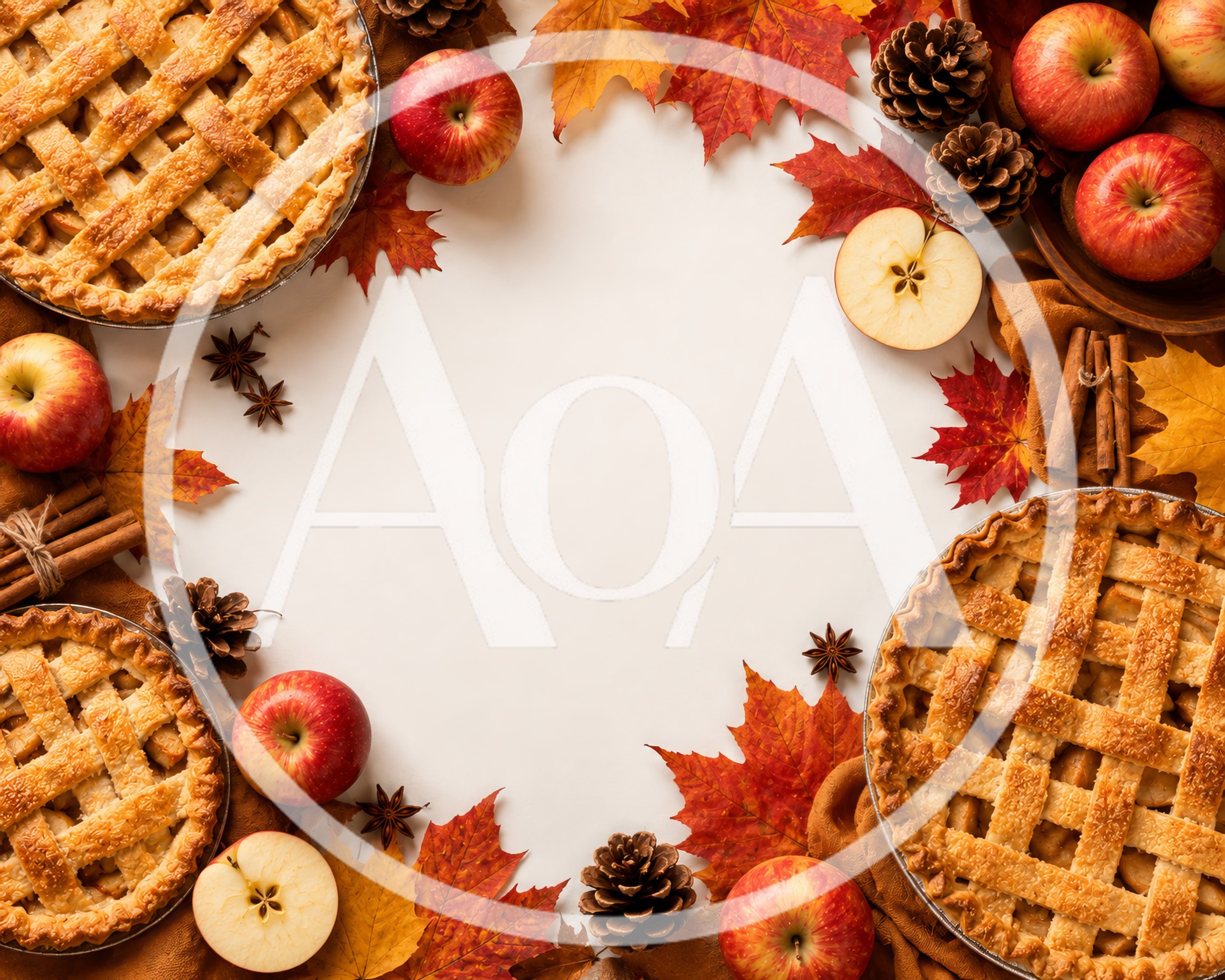 Autumn Apple Pies With Seasonal Decorations