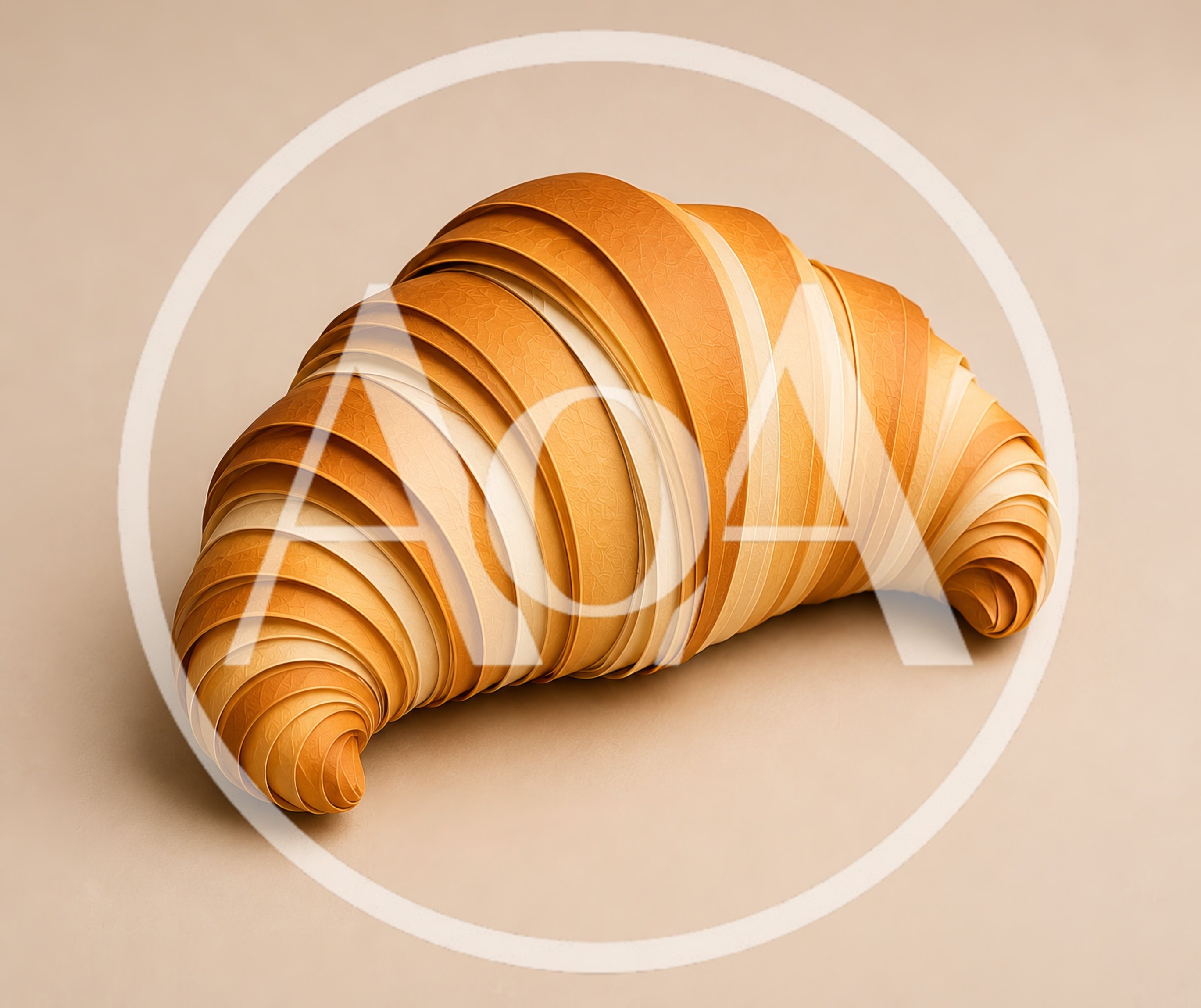 Abstract Layered Paper Art Croissant Sculpture