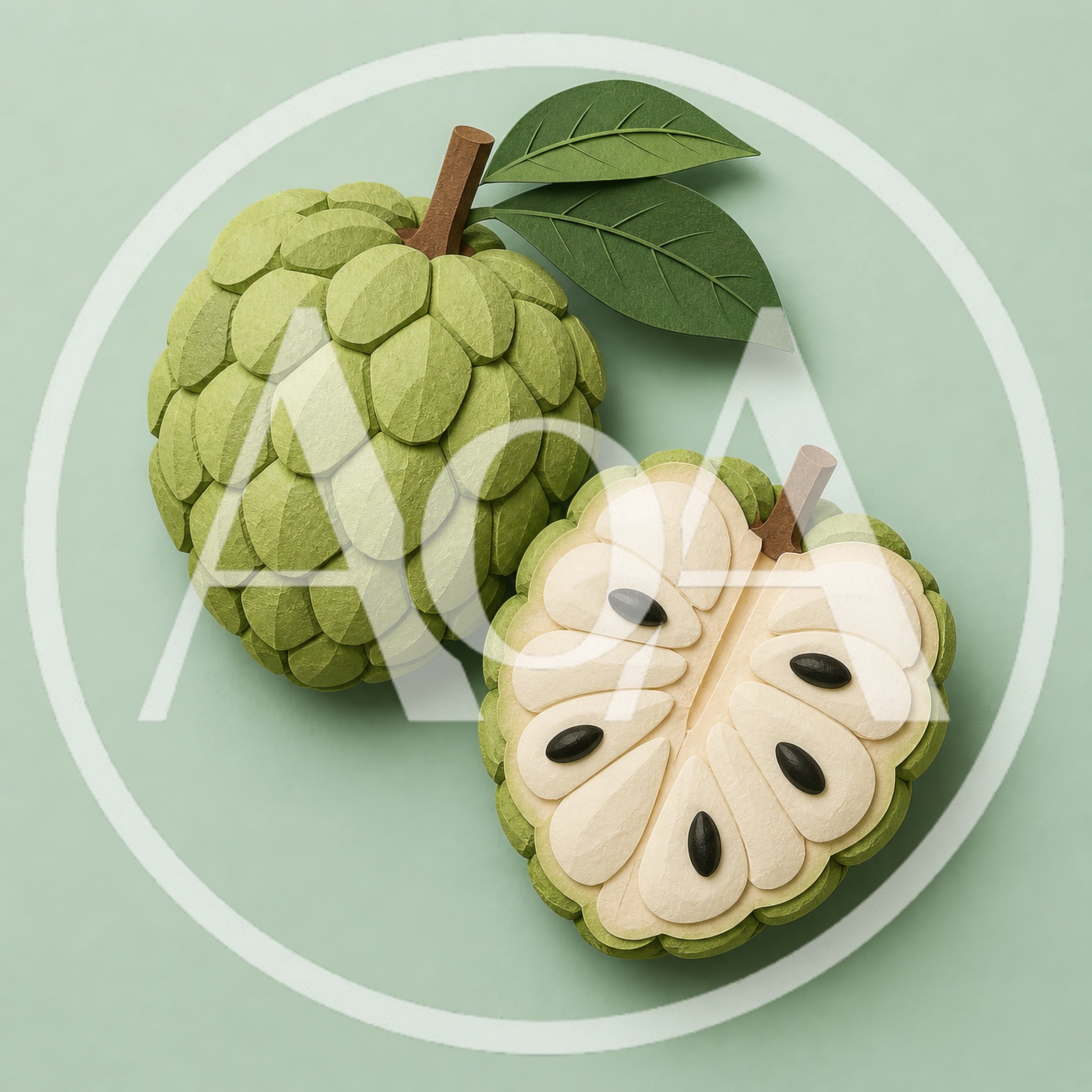 Paper Craft Custard Apple Fruit Illustration