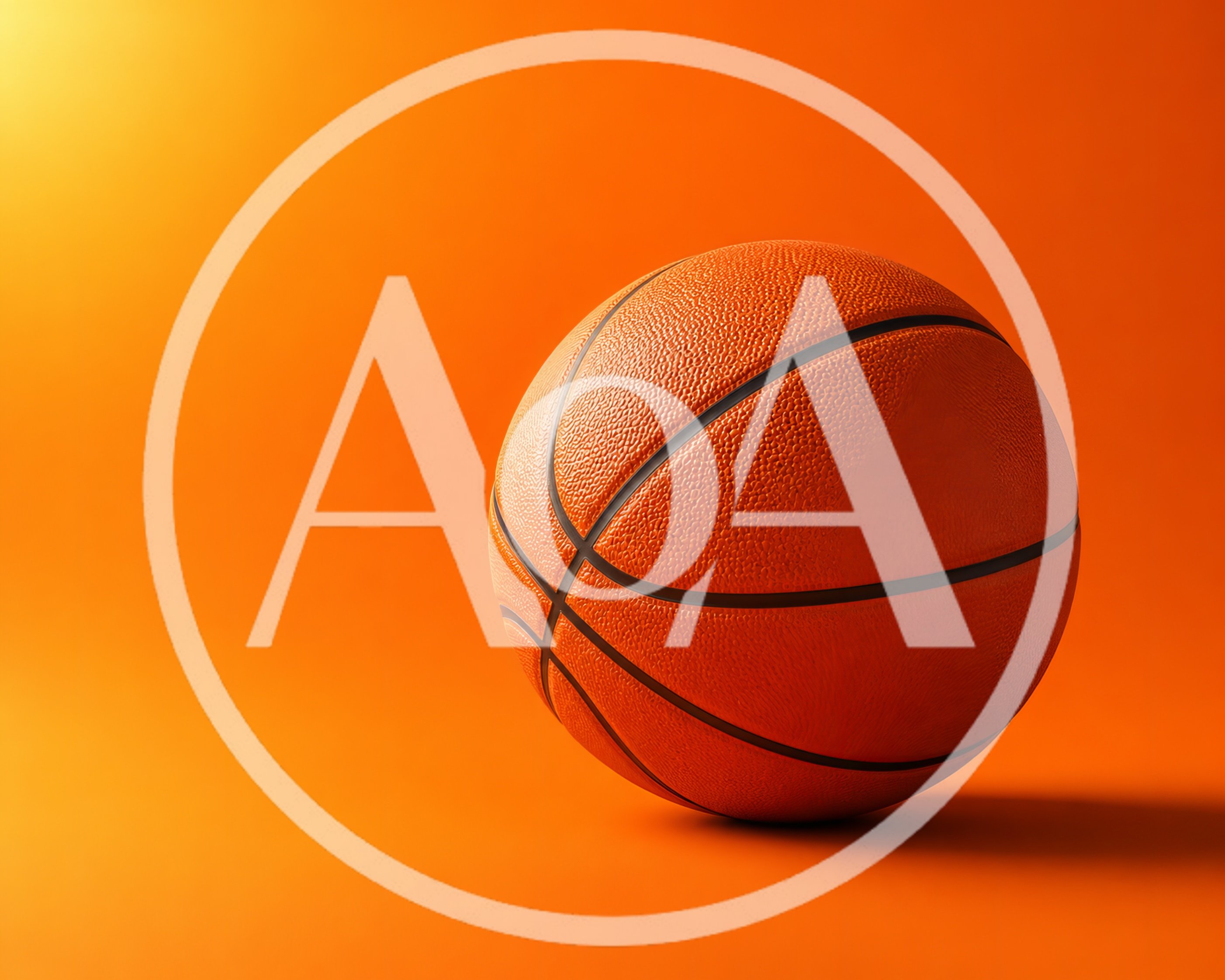 Professional Basketball Isolated On Vibrant Orange Background