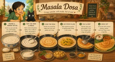 Illustrated Step By Step Masala Dosa Cooking Guide