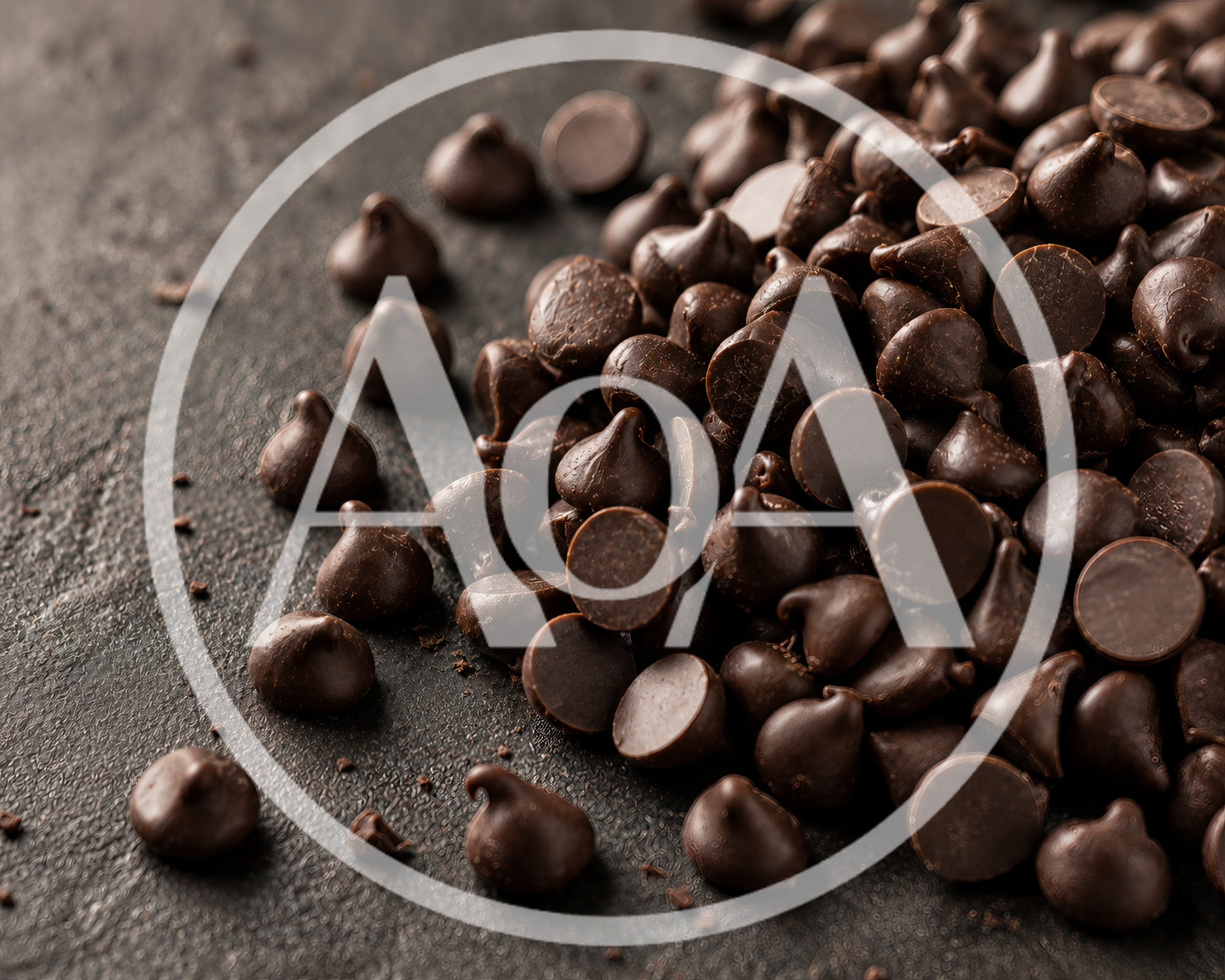 Pile Of Dark Chocolate Chips On Textured Surface