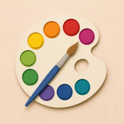 Paper Craft Paint Palette With Brush