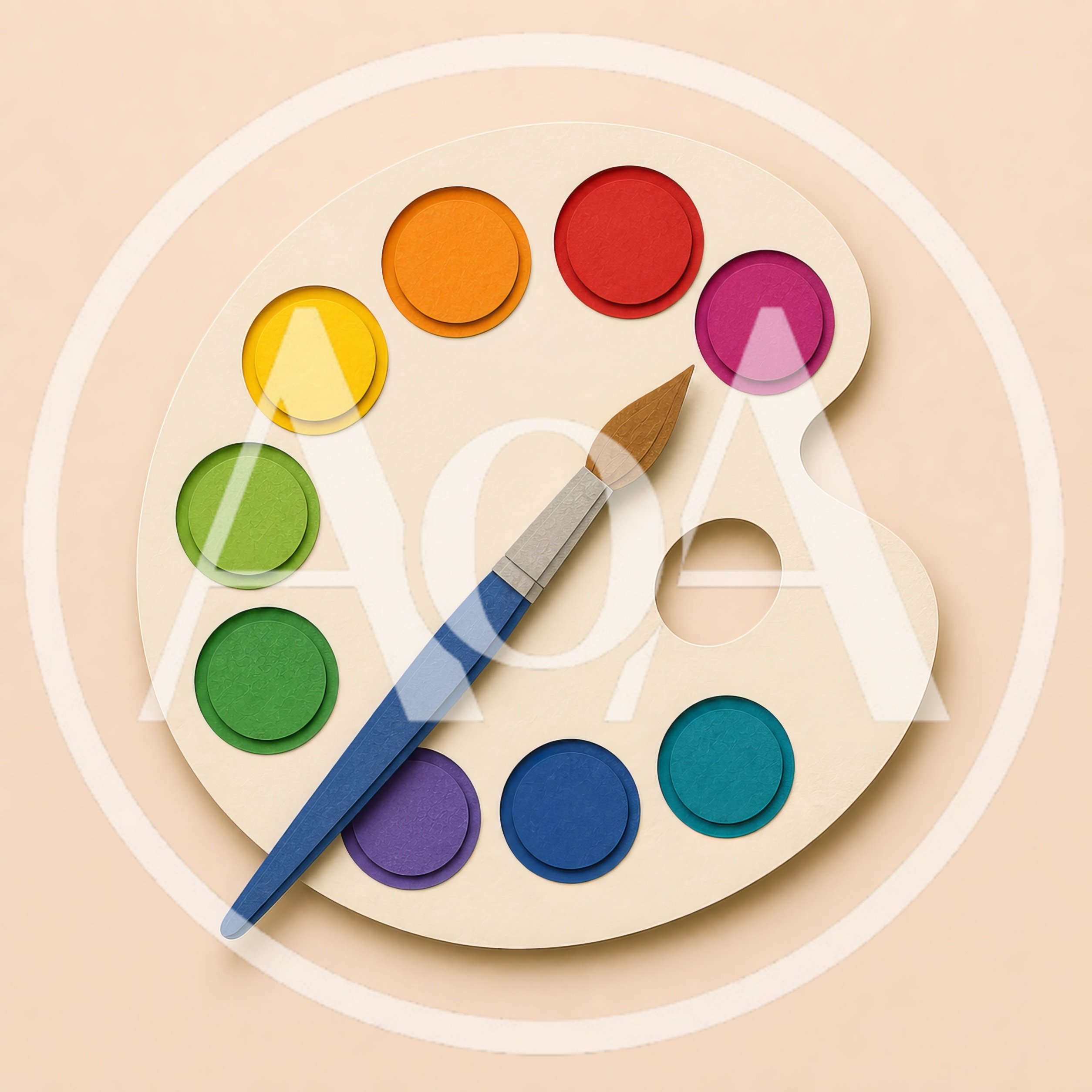Paper Craft Paint Palette With Brush