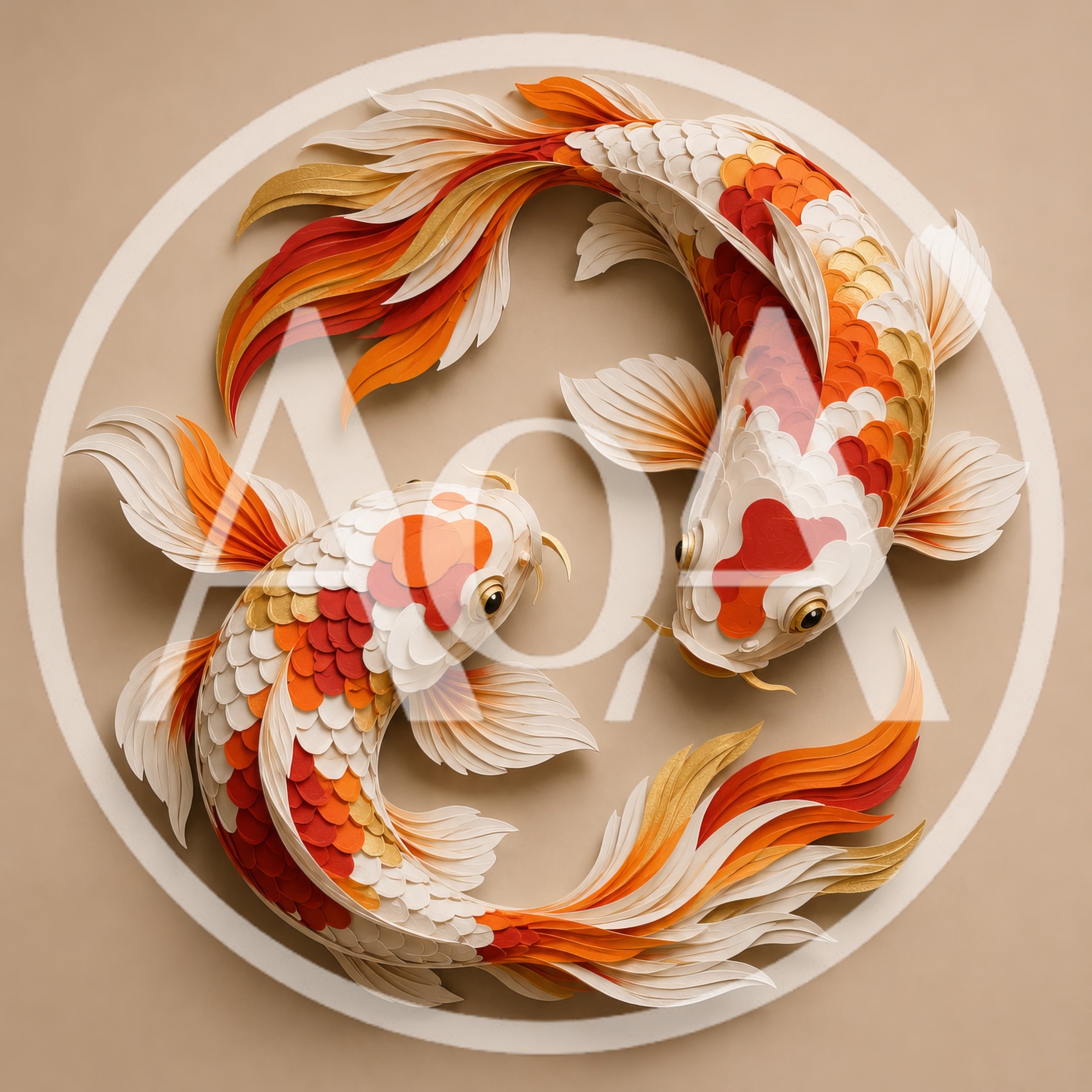 Paper Quilling Art Of Two Koi Fish
