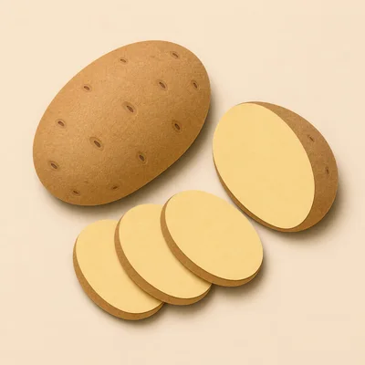 Whole And Sliced Raw Potatoes On Beige Background