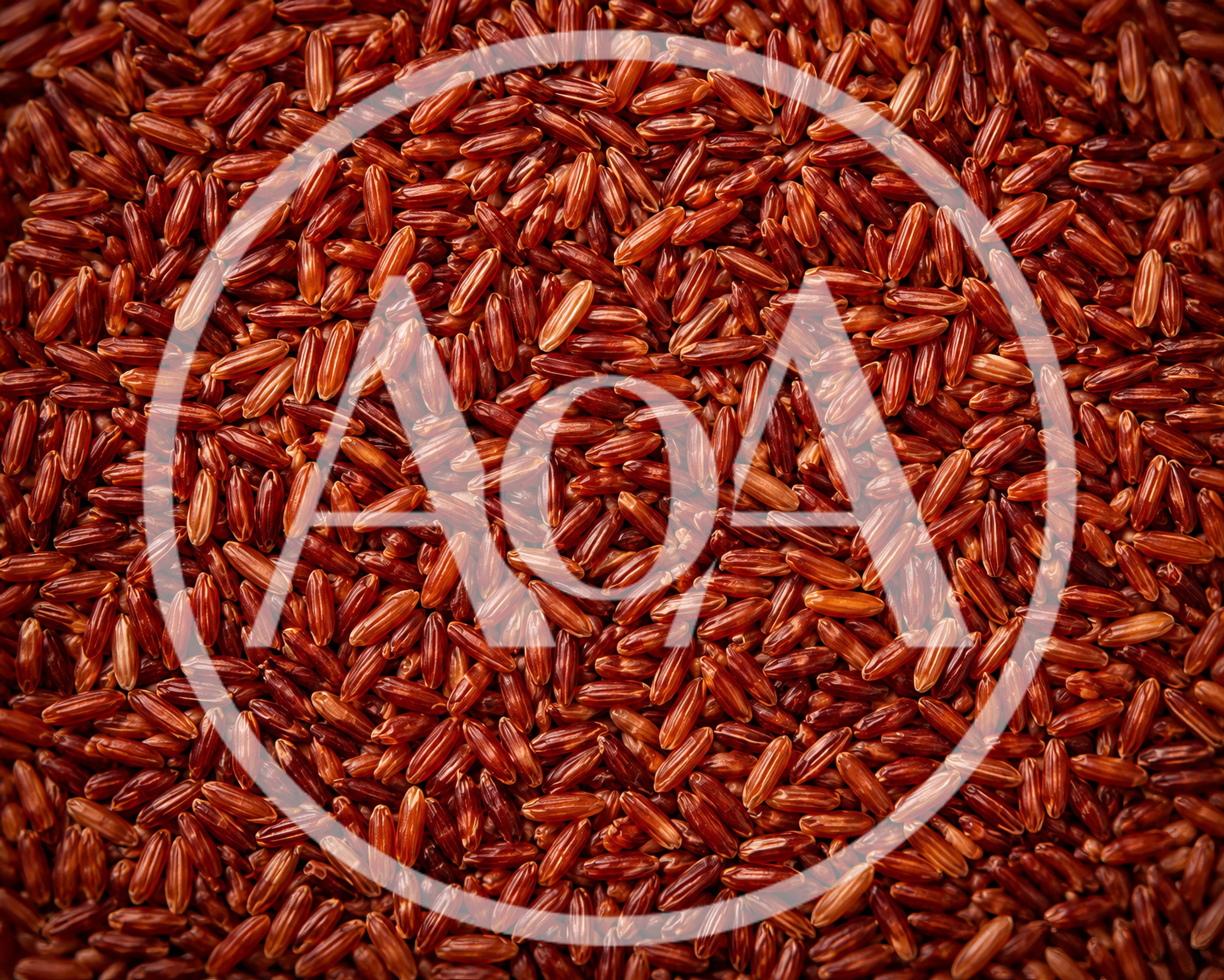 Top View Of Raw Red Rice Grains