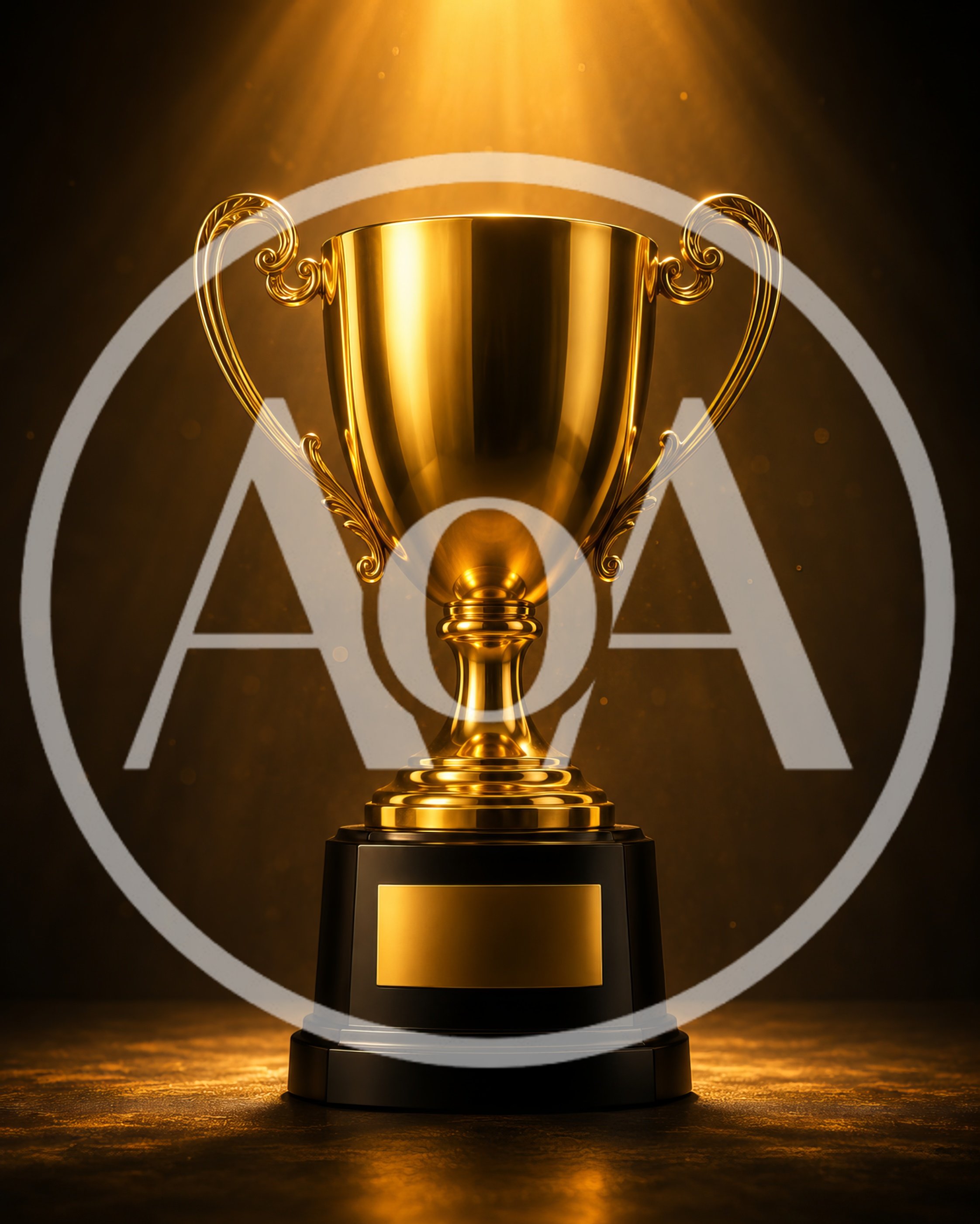 Golden Trophy Cup On A Dark Background