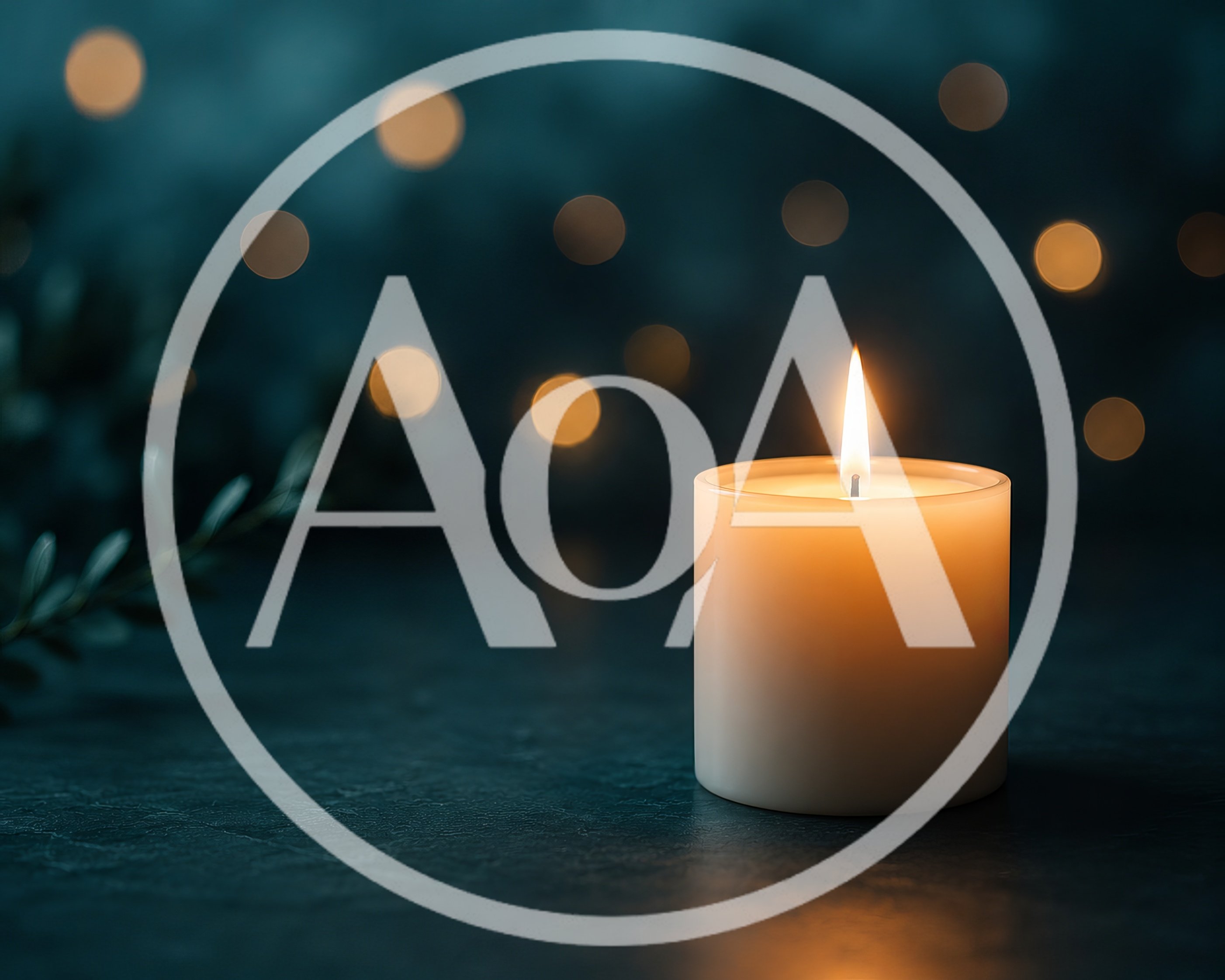 Lit Pillar Candle on Dark Textured Surface