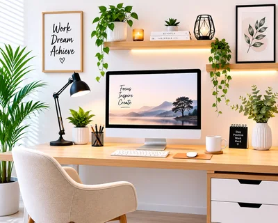 Modern Minimalist Home Office Workspace Setup