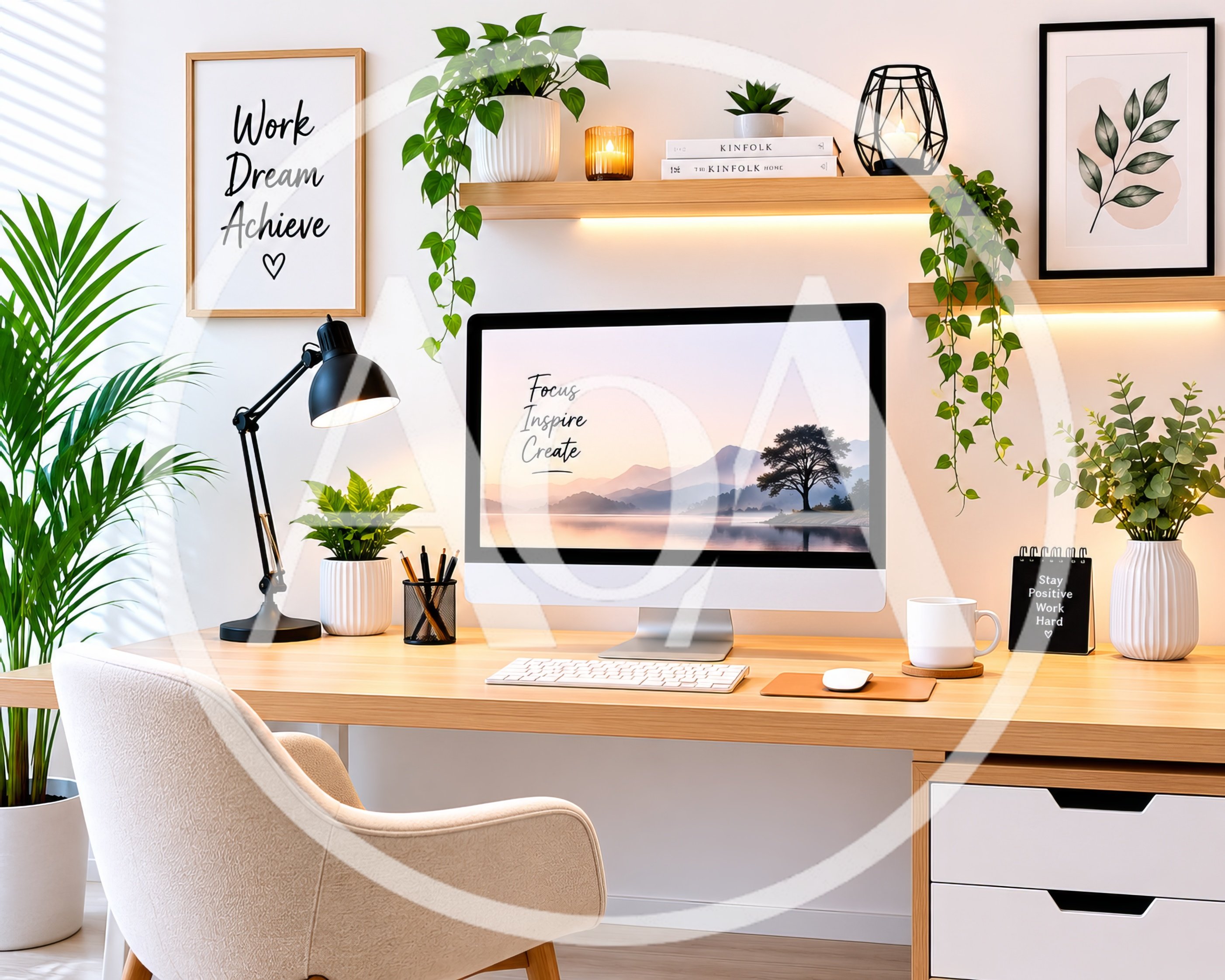 Modern Minimalist Home Office Workspace Setup