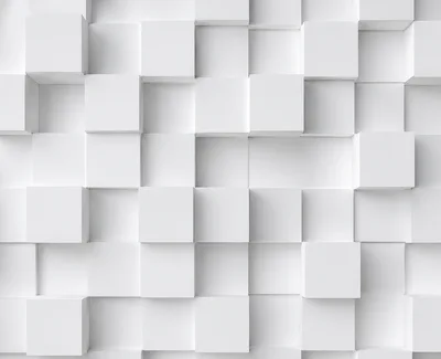 Abstract White 3D Cubes Wall Background