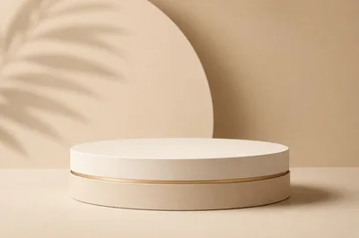 Minimalist Beige Product Display Pedestal