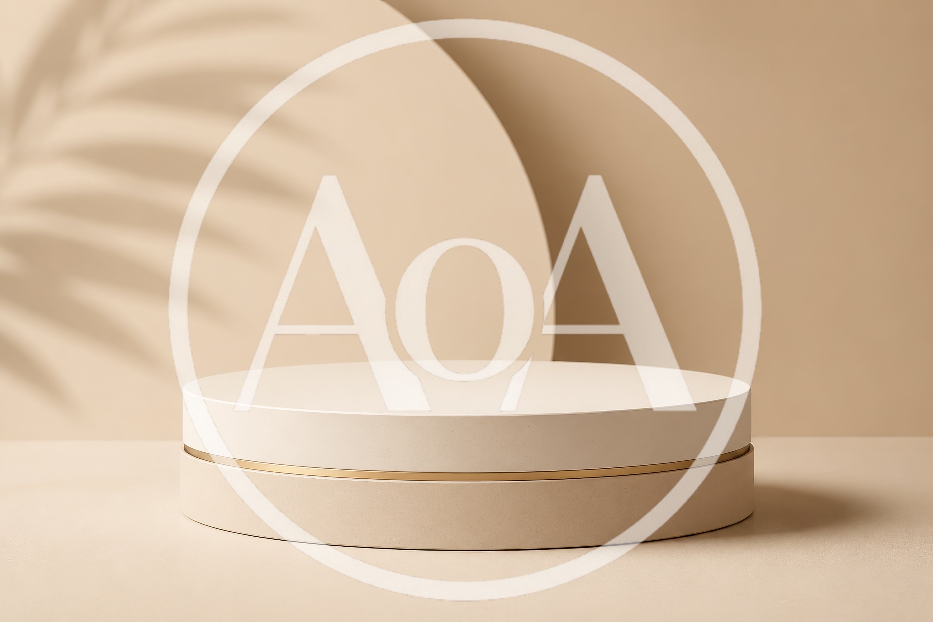 Minimalist Beige Product Display Pedestal
