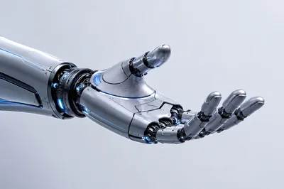 Futuristic Robotic Hand Reaching Out