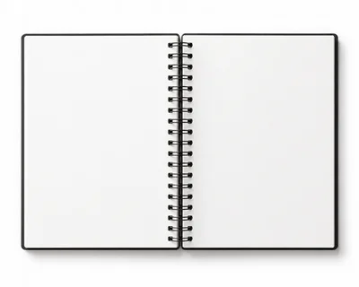 Open Spiral Bound Notebook With Blank White Pages