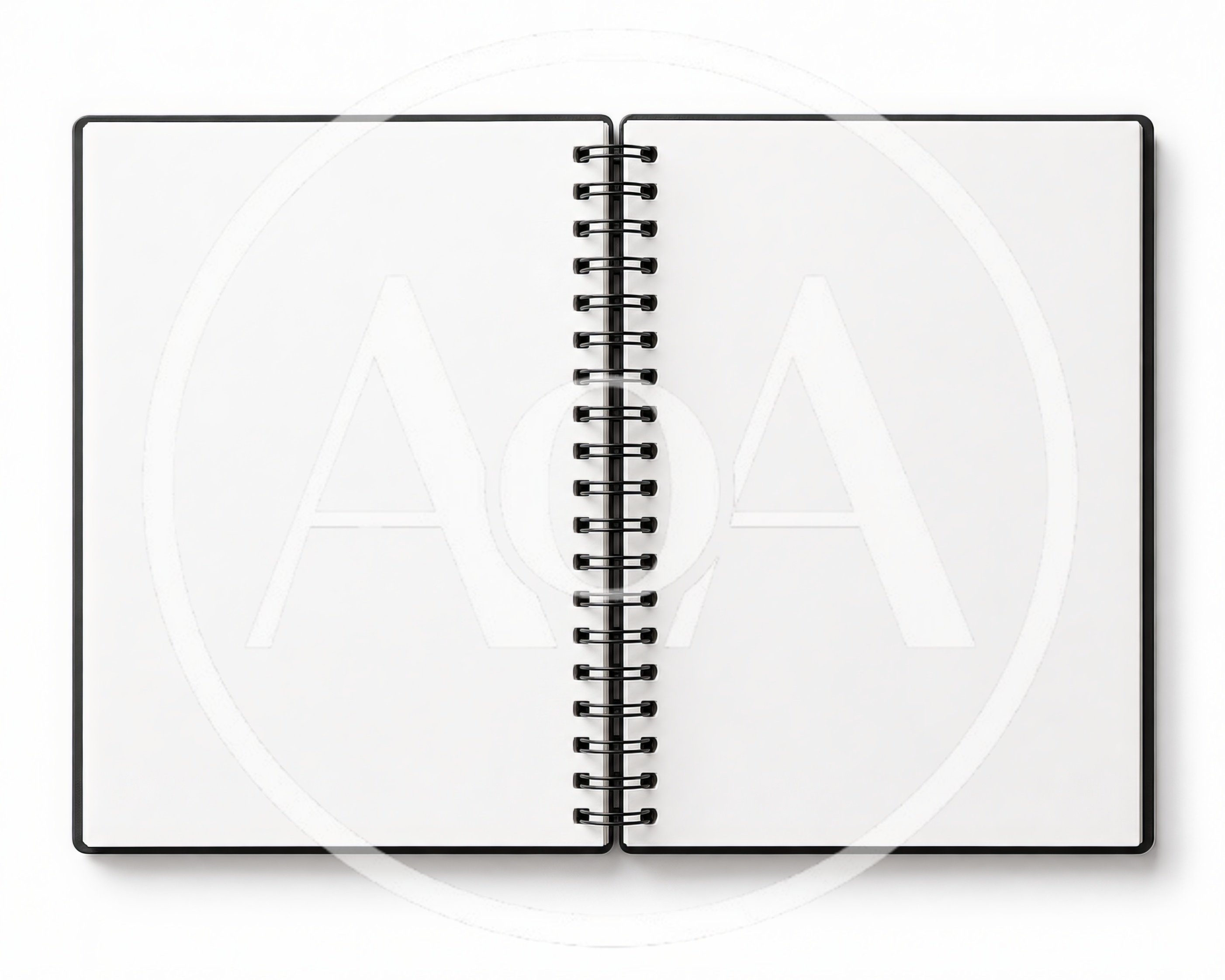 Open Spiral Bound Notebook With Blank White Pages