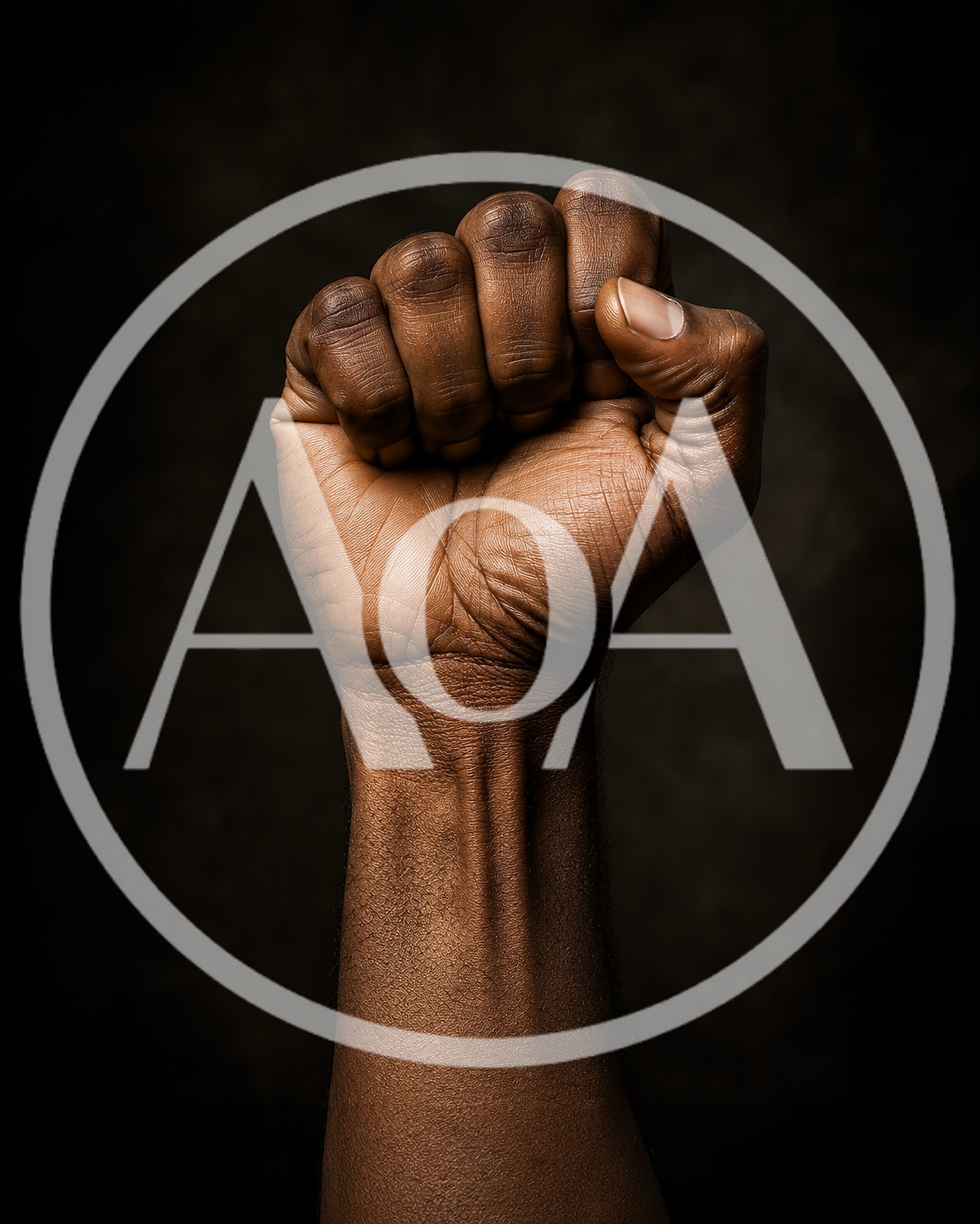 Raised Black Fist Symbolizing Strength And Unity