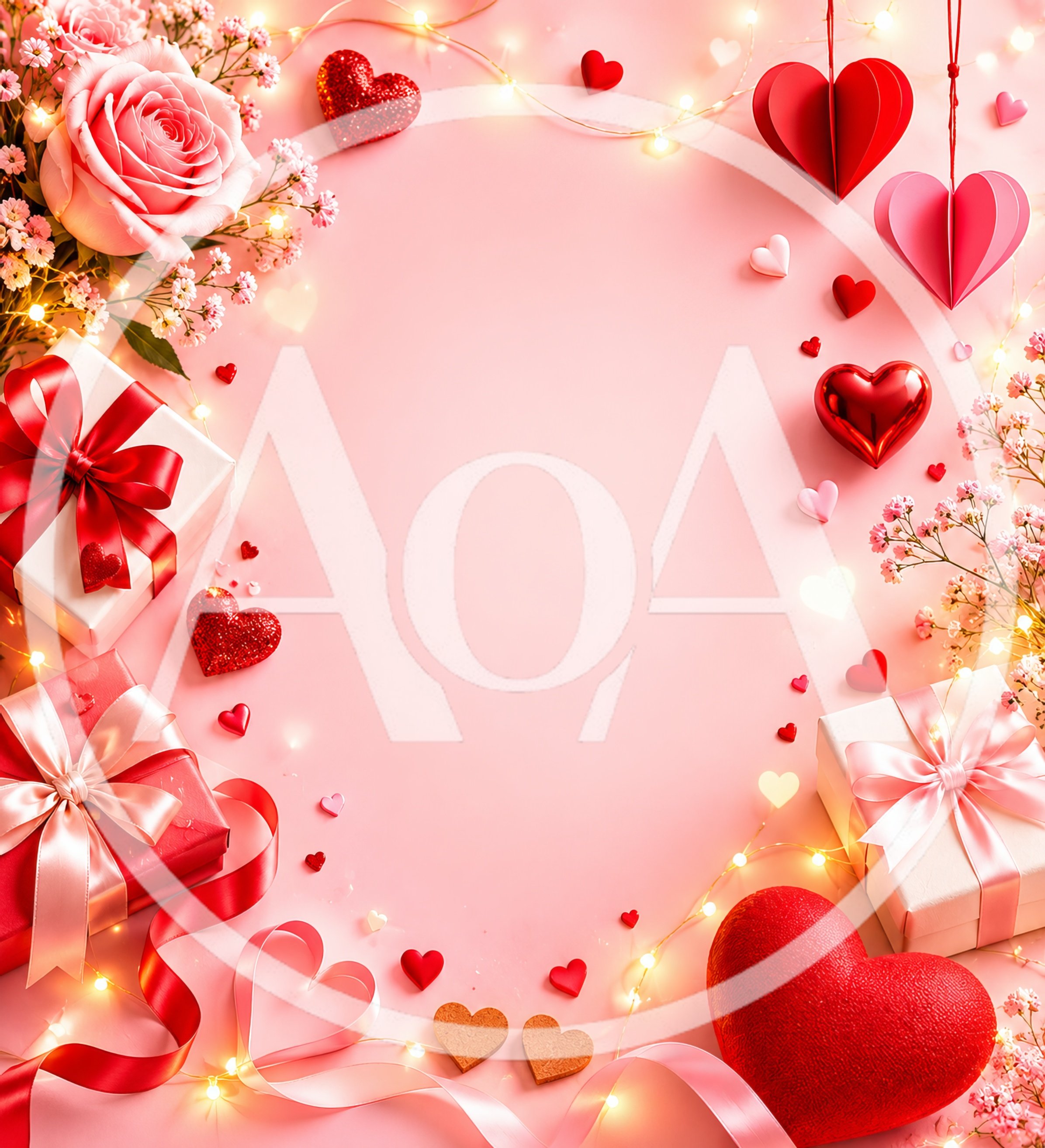 Valentine Day Flat Lay With Gifts And Hearts