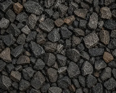 Top Down View Of Crushed Dark Grey Gravel