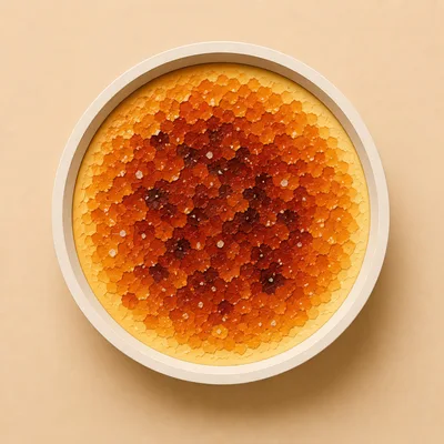 Top Down View Of A Creme Brulee Dessert