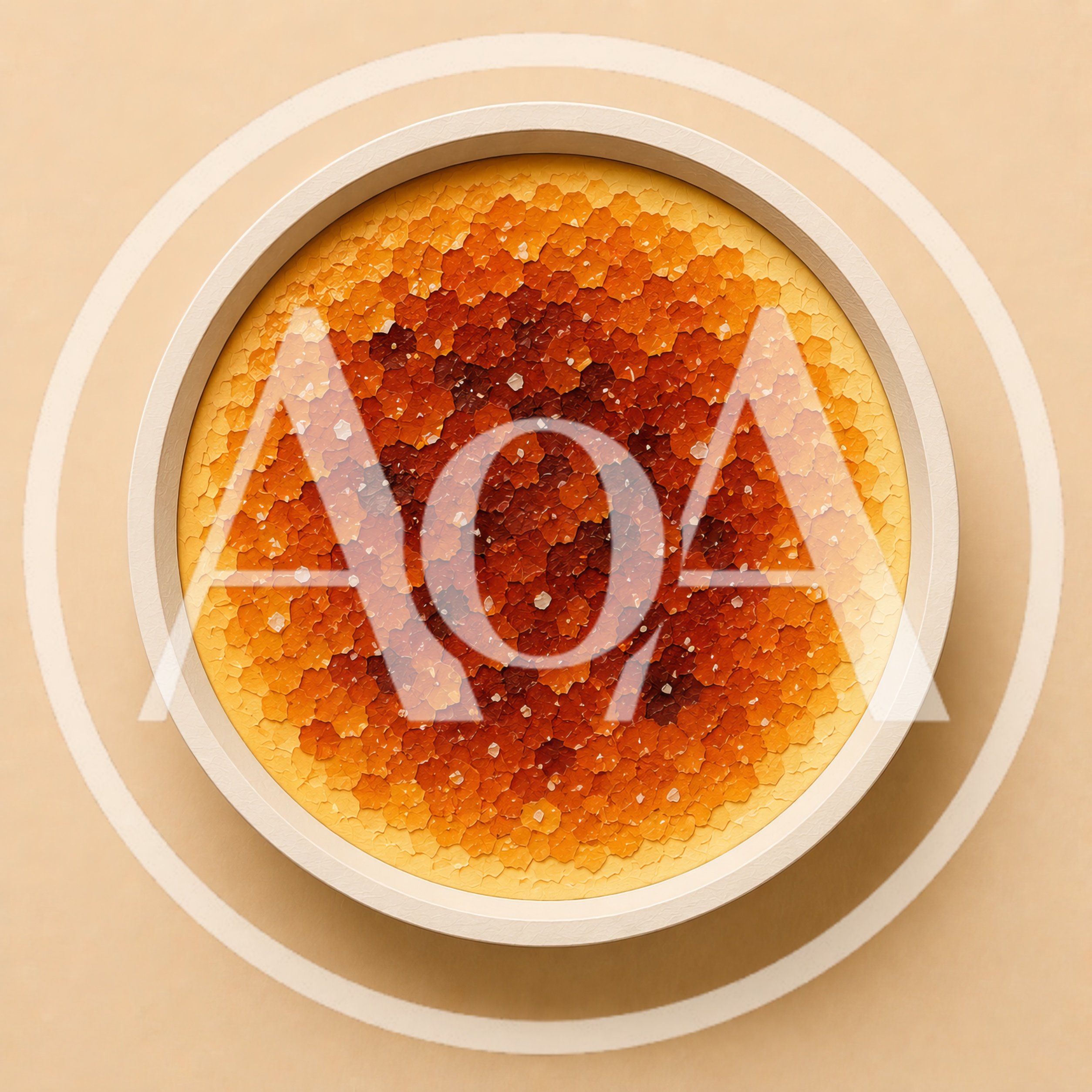 Top Down View Of A Creme Brulee Dessert