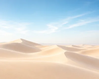 Expansive Golden Sand Dunes Under Clear Blue Sky