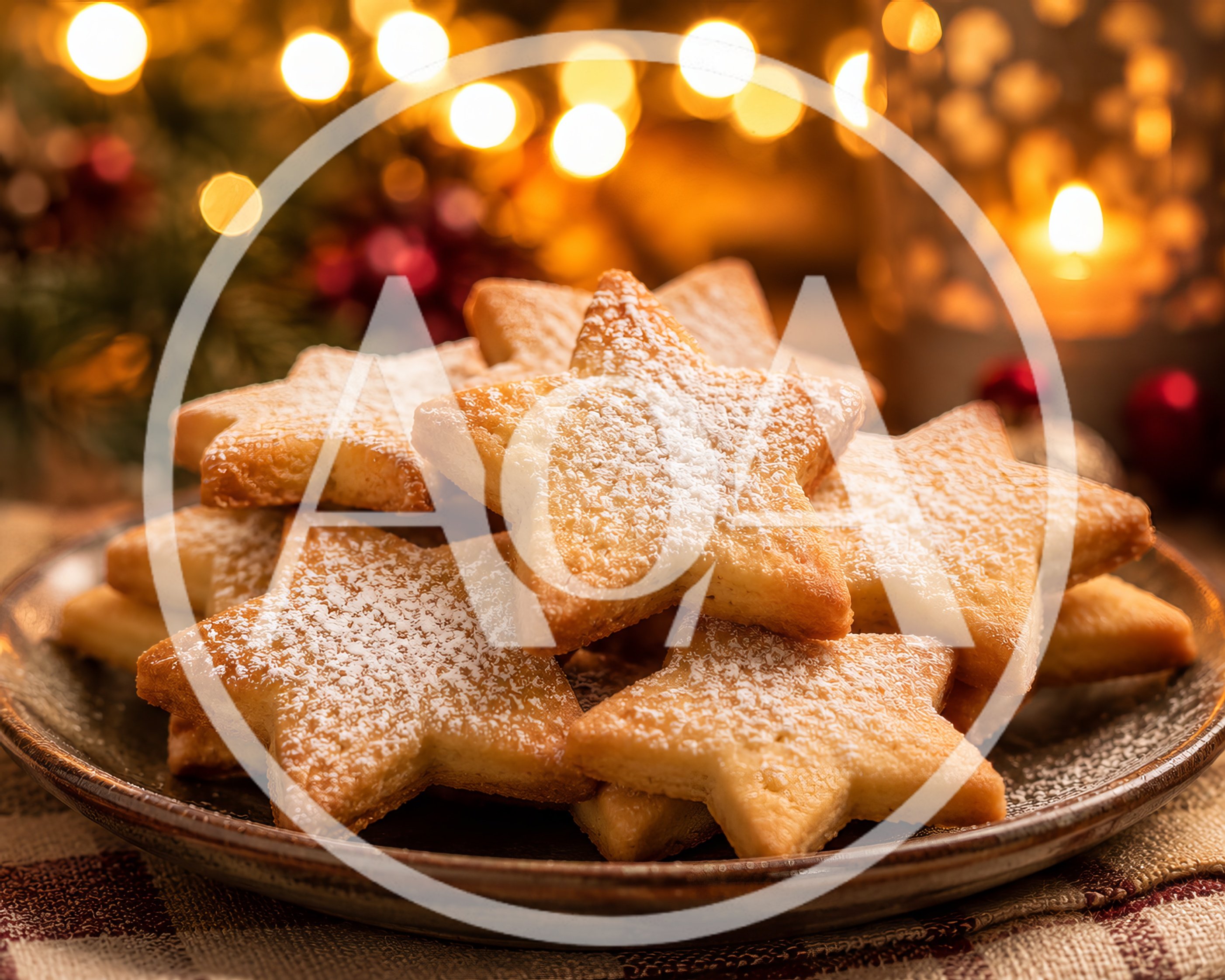 Star Shaped Christmas Cookies On A Plate