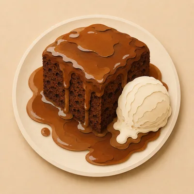 Chocolate Brownie With Vanilla Ice Cream On Plate
