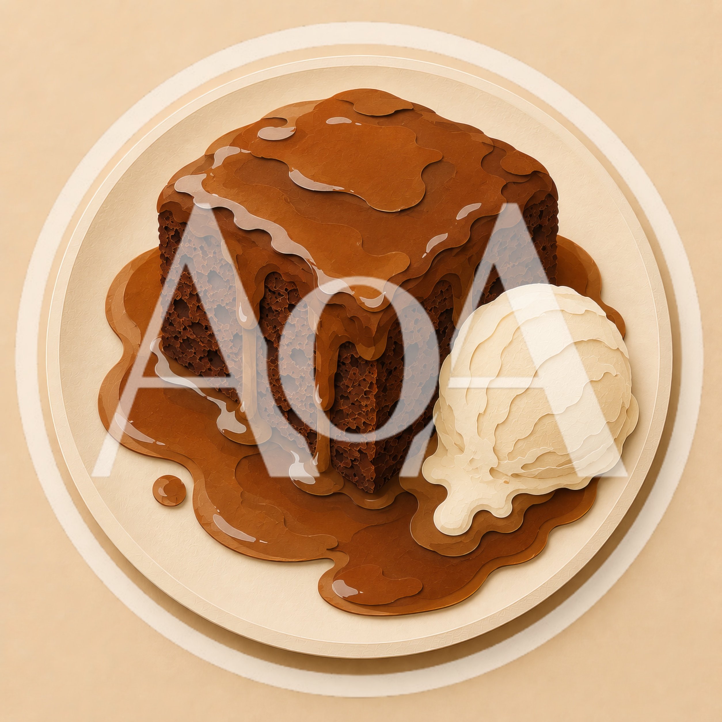 Chocolate Brownie With Vanilla Ice Cream On Plate