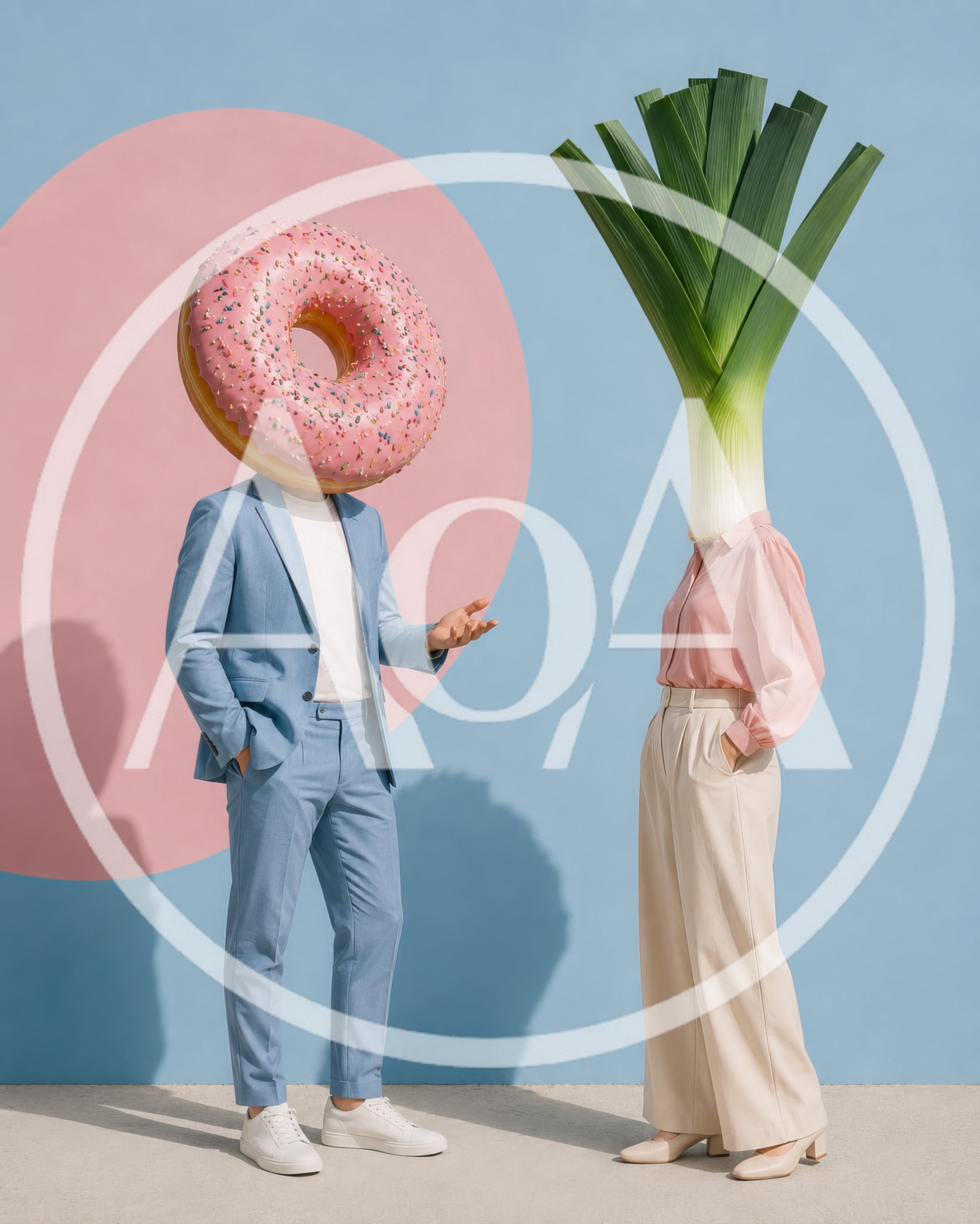 Surreal Conceptual Portrait Of People With Food Heads